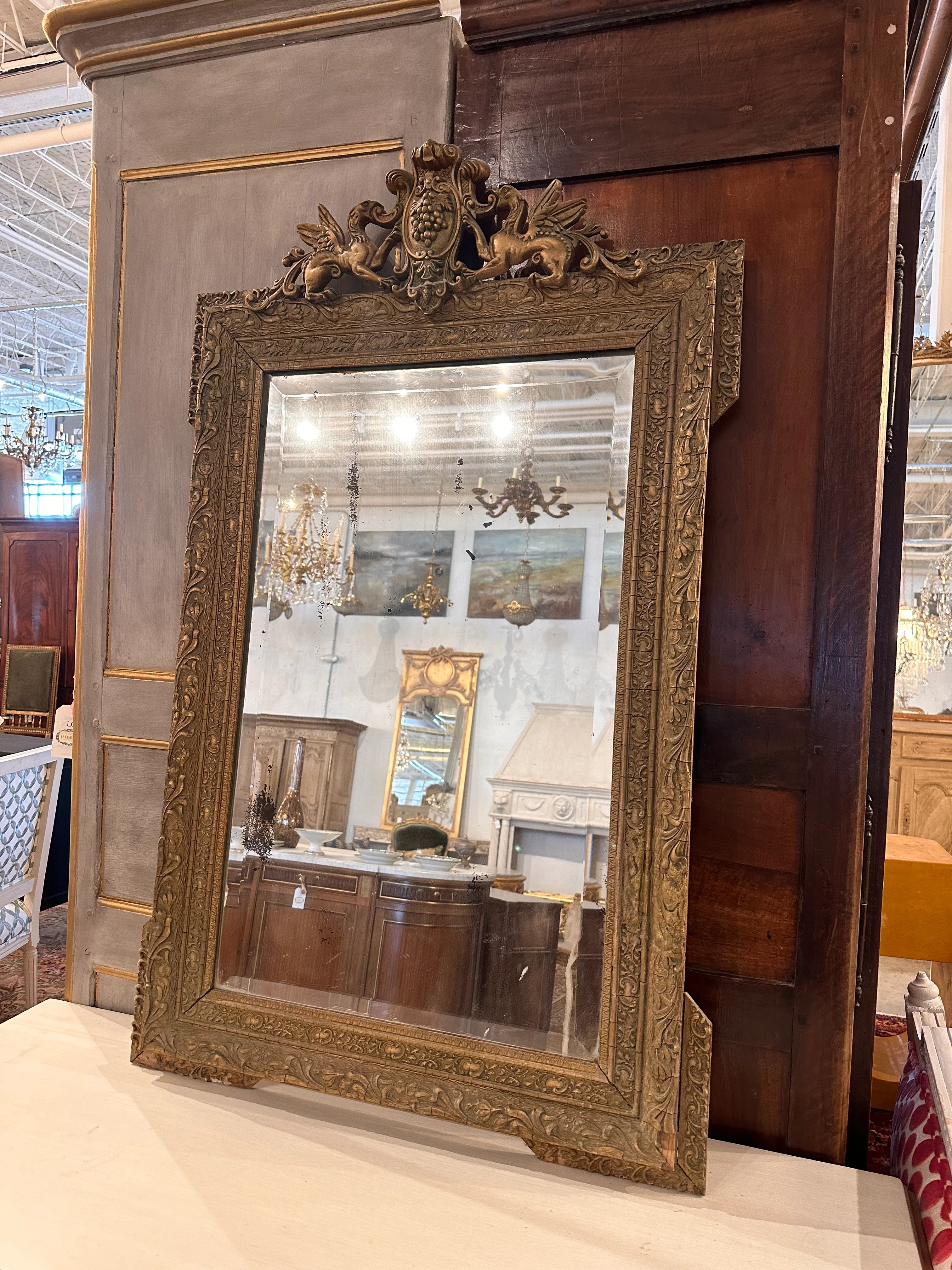 18th Century Beveled Glass Mirror - Image 2