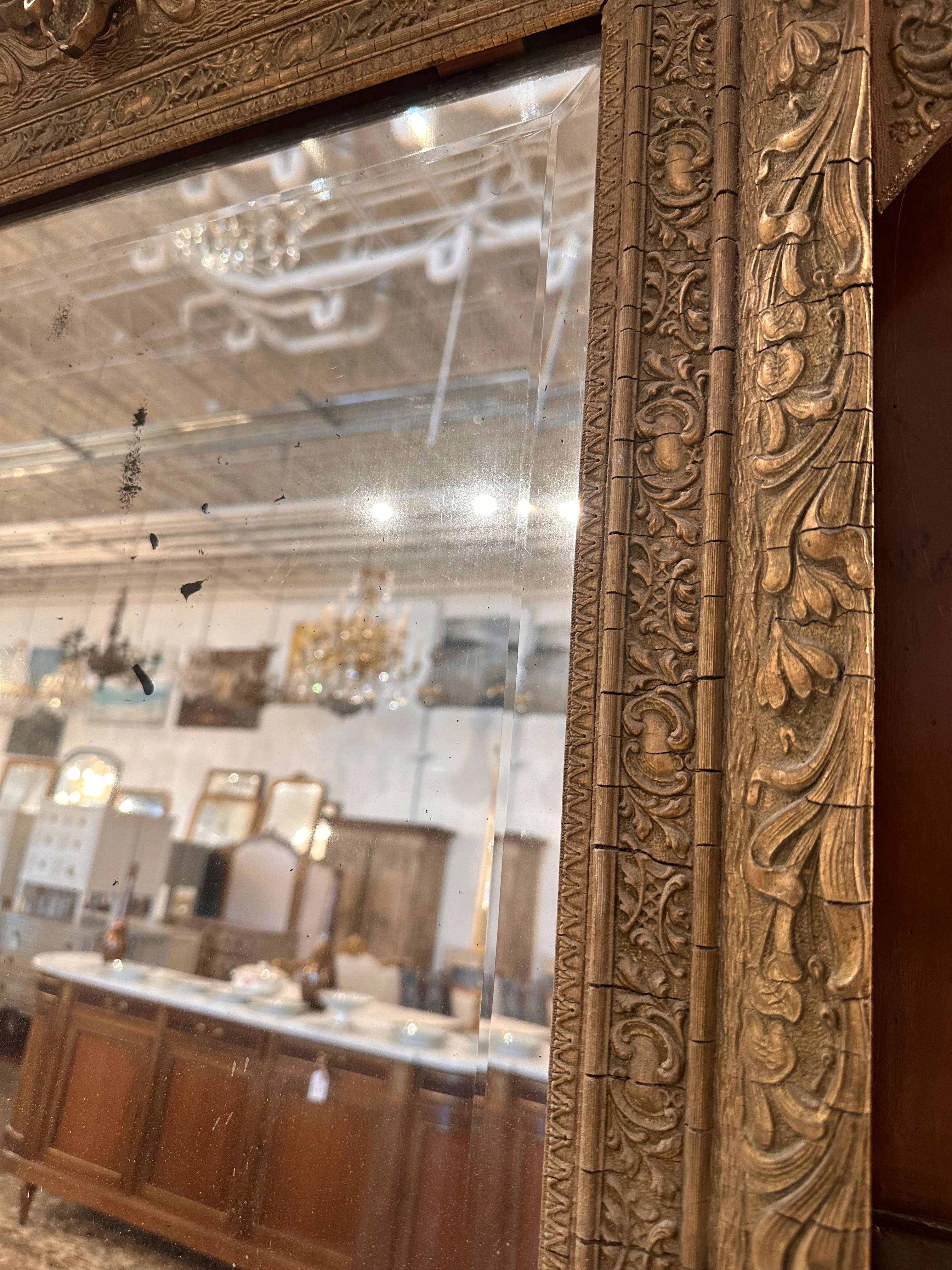 18th Century Beveled Glass Mirror - Image 3