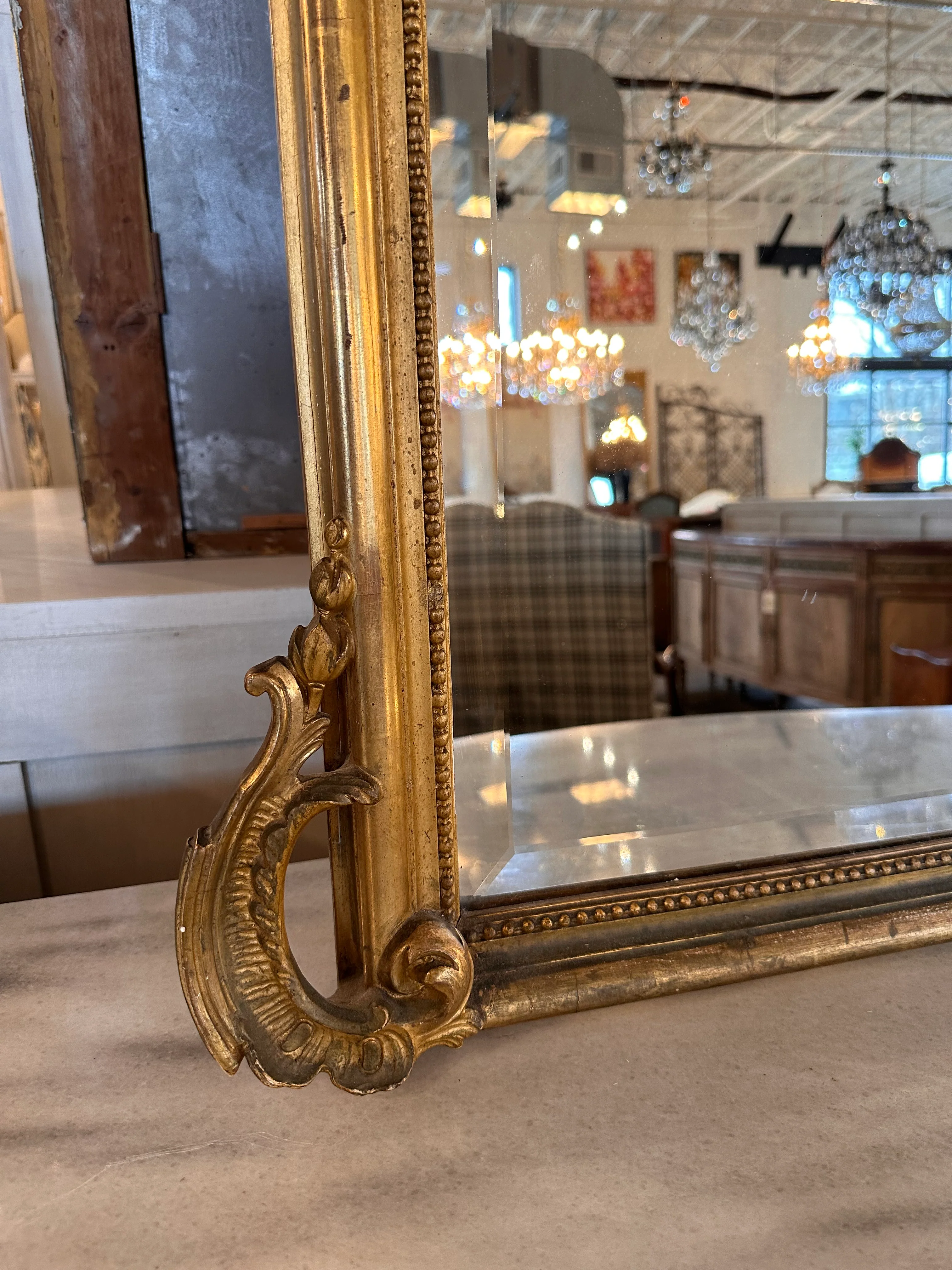 18th Century Mirror with Beveled Glass - Image 3