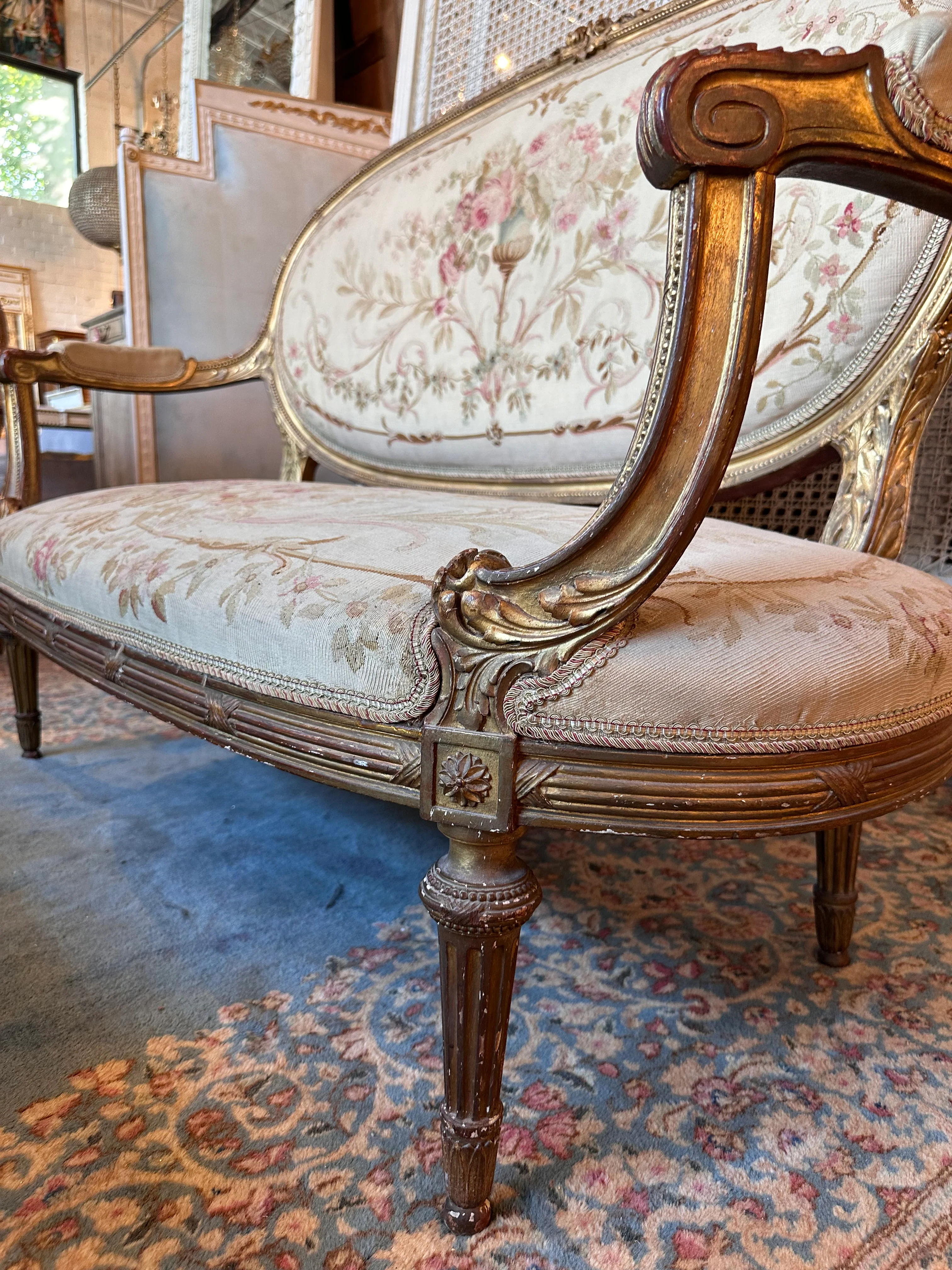 Original Antique French Aubusson Tapestry Furniture Set - Image 5
