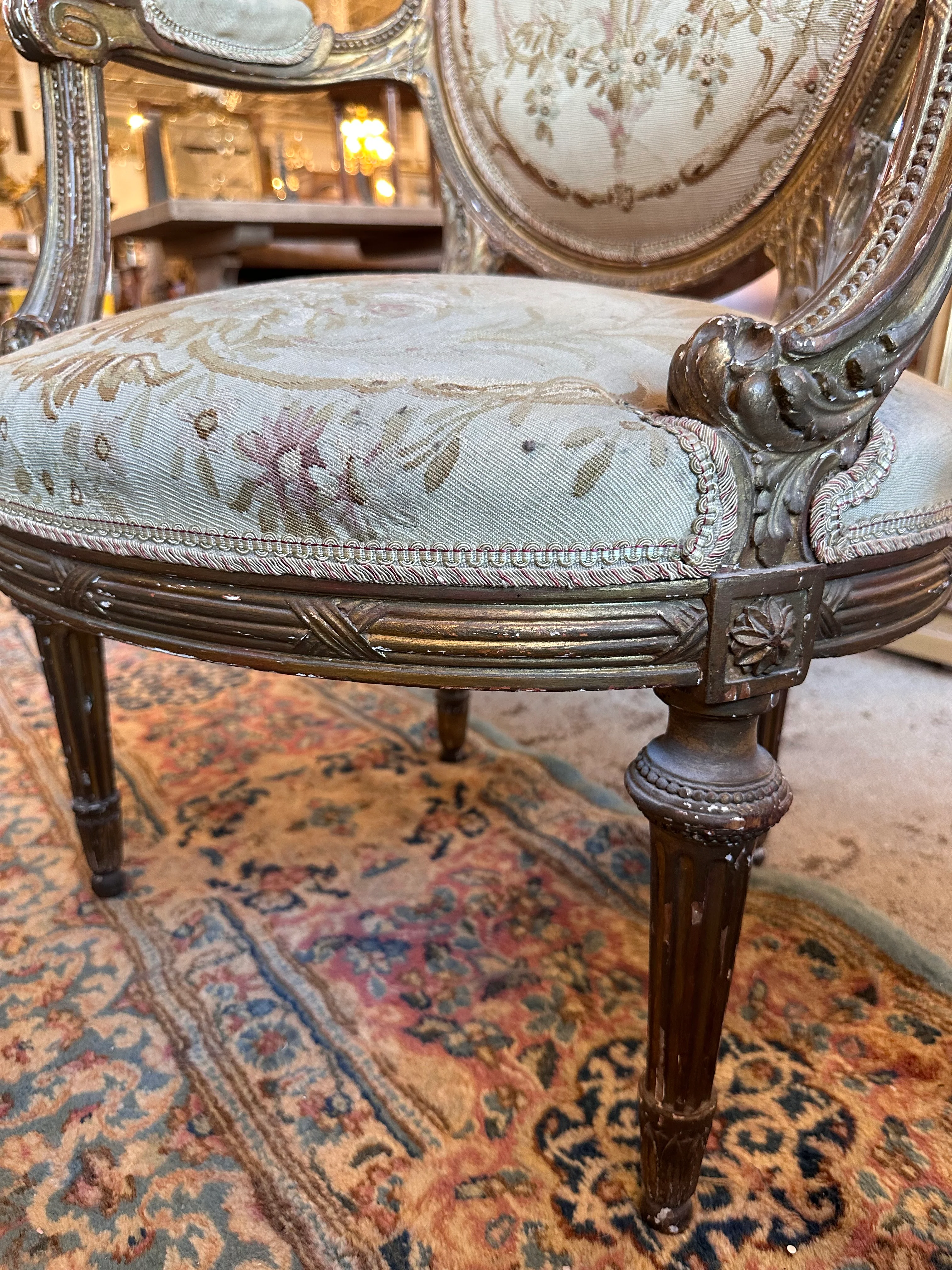 Original Antique French Aubusson Tapestry Furniture Set - Image 8
