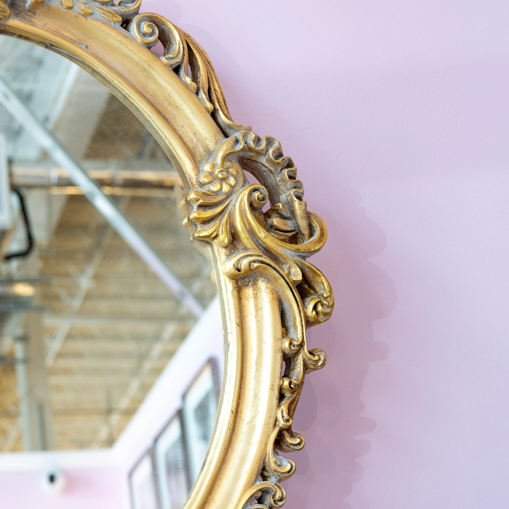 Ornate Gilded Oval Mirror - Image 4