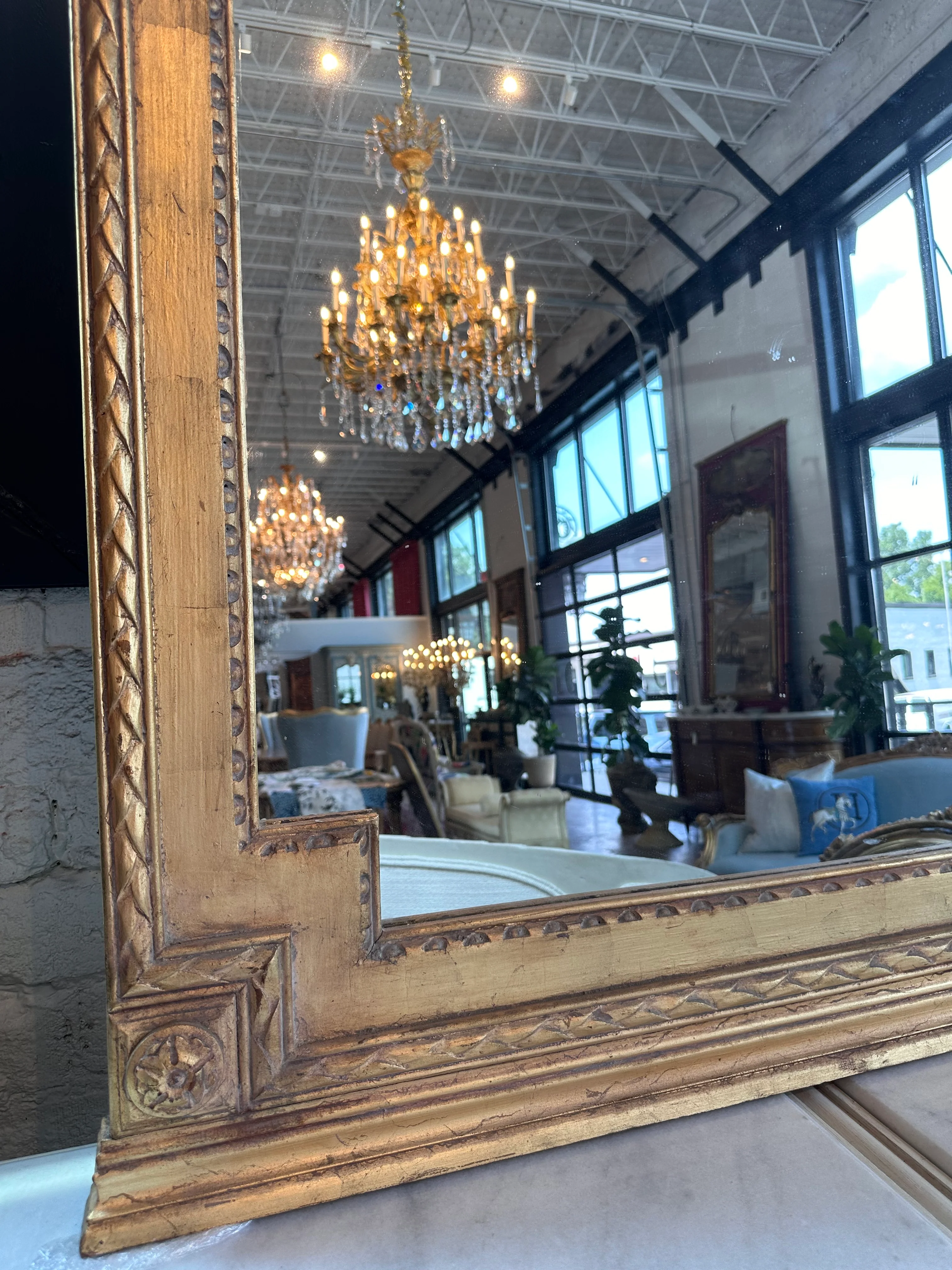 Oversized Louis XVI Antique French Mirror - Image 2