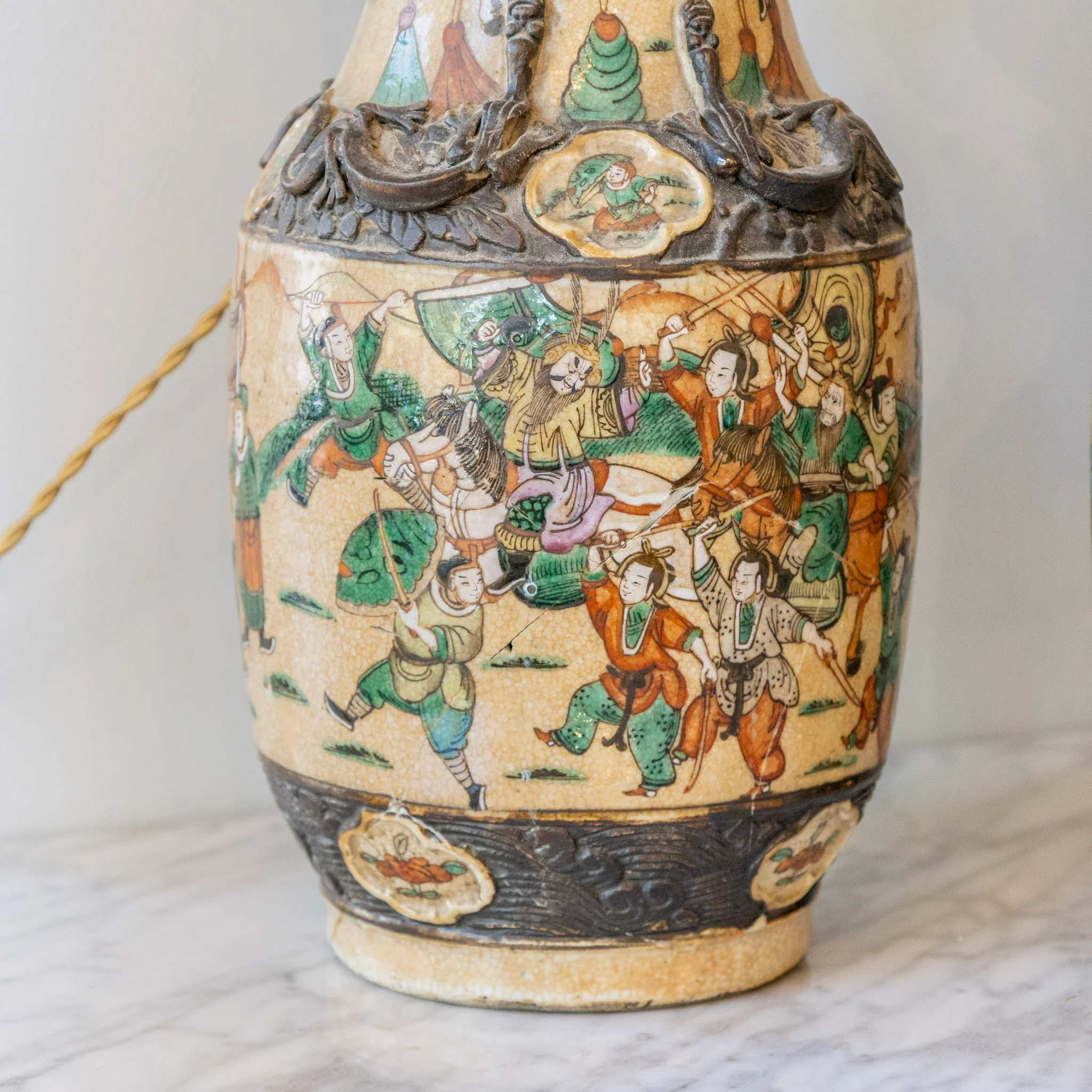 Pair of French Oriental Porcelain Table Lamps - Image 3