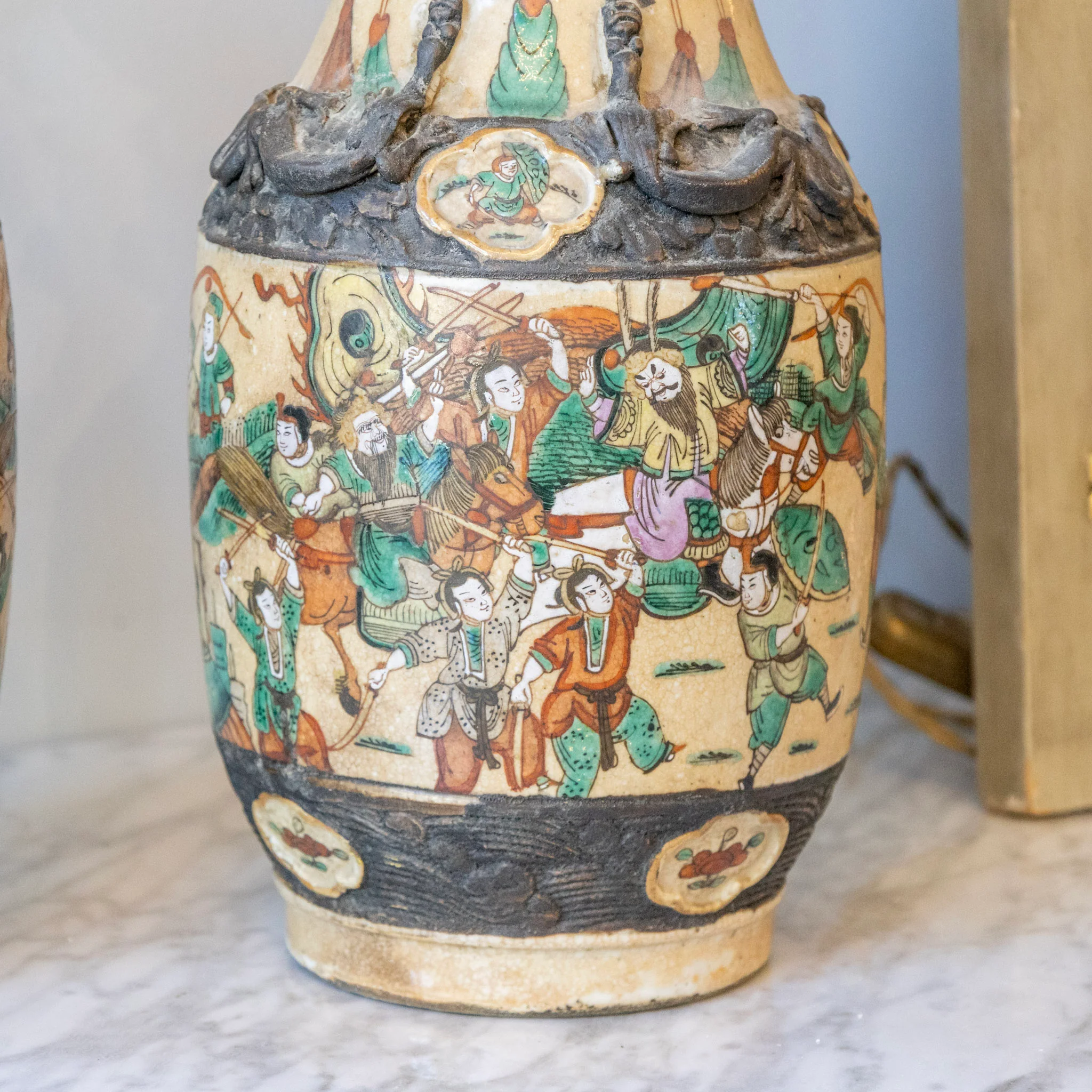 Pair of French Oriental Porcelain Table Lamps - Image 4