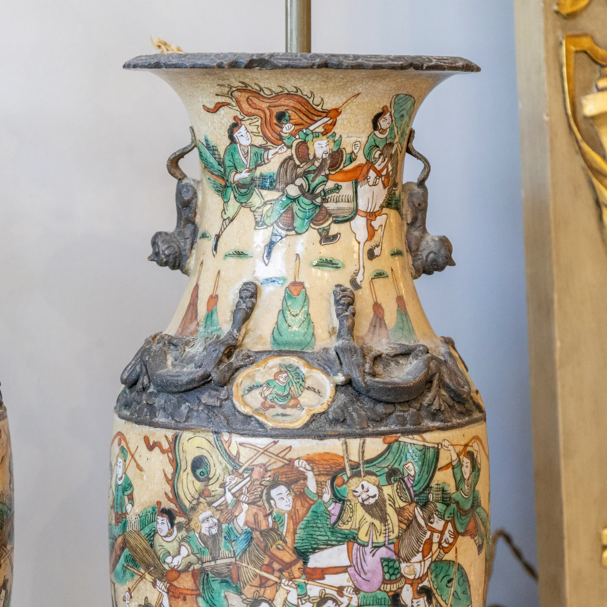 Pair of French Oriental Porcelain Table Lamps - Image 5