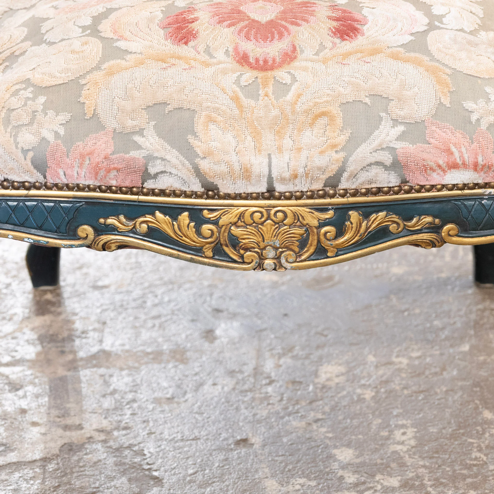 Pair of Louis XV Carved Armchair – Painted Frame with Original Tapestry Upholstery - Image 6
