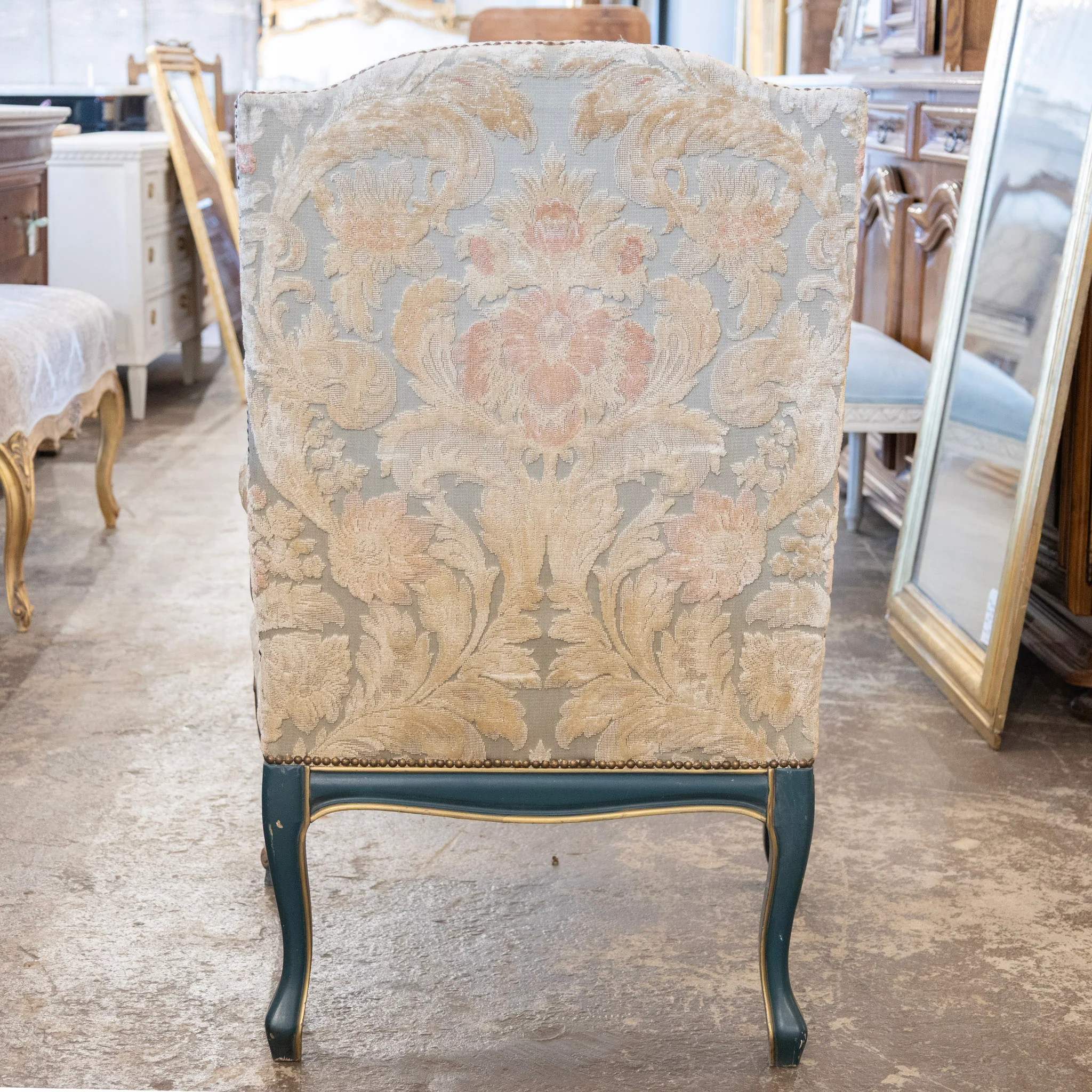 Pair of Louis XV Carved Armchair – Painted Frame with Original Tapestry Upholstery - Image 9