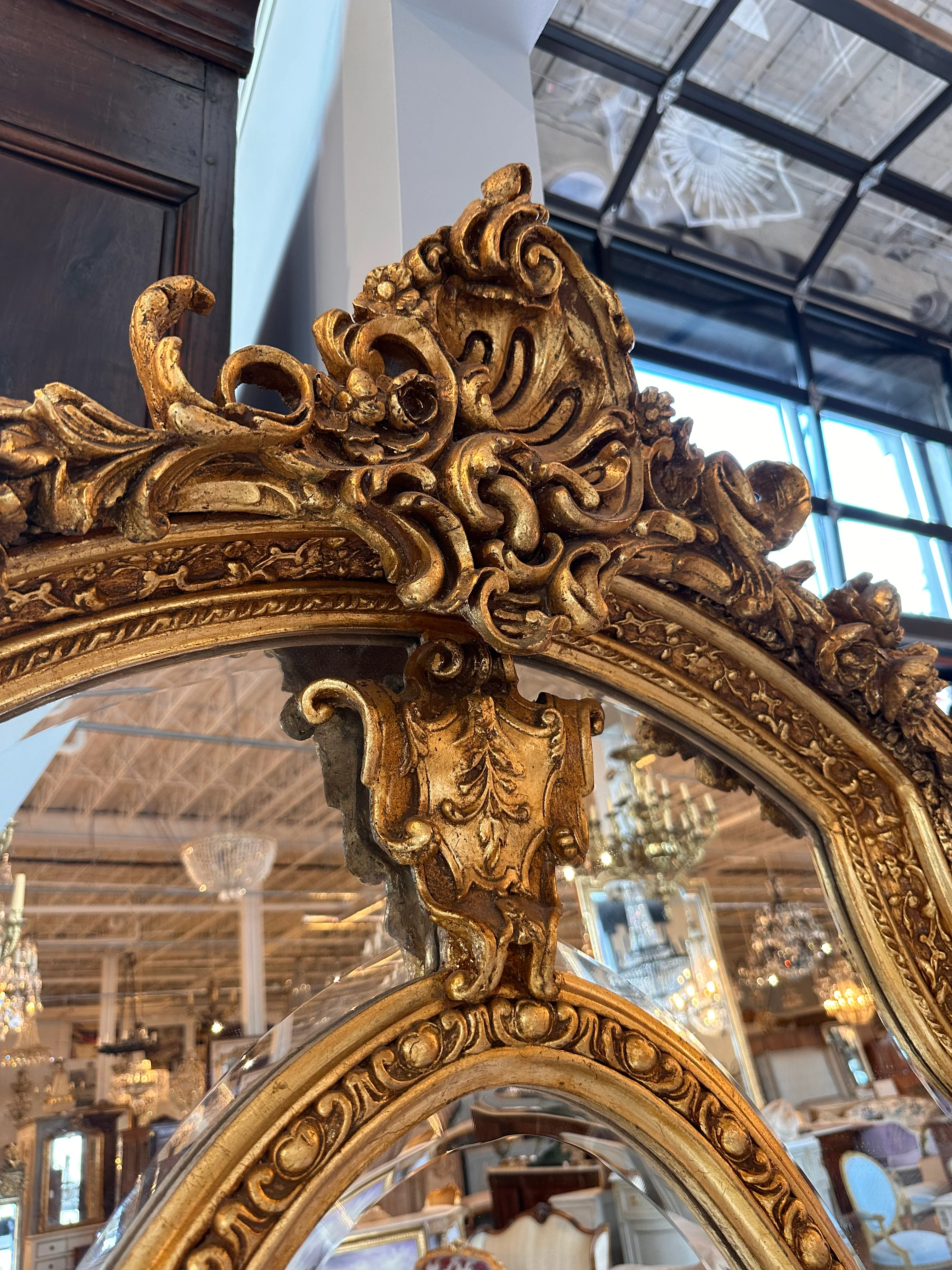 Pair of Louis XVI Gilt Beveled Mirrors - Image 8