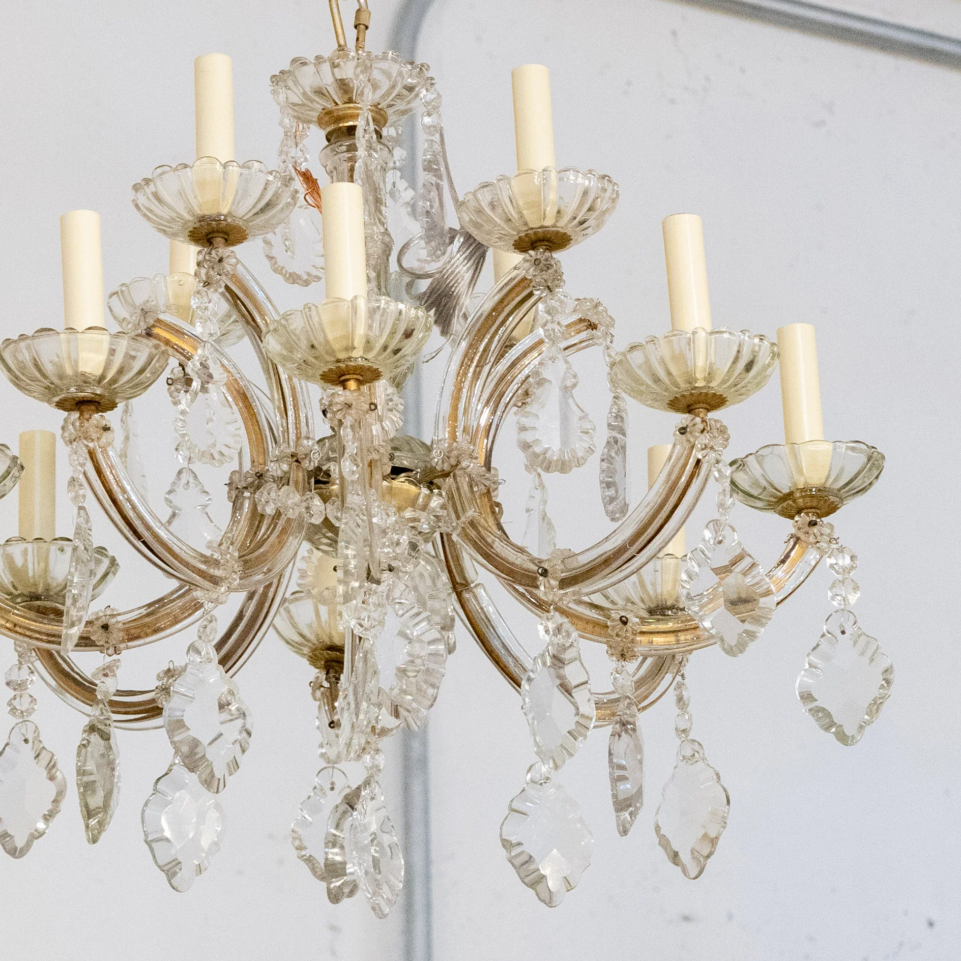Petite Maria Theresa Crystal Chandelier – Brass & Glass Frame with Crystal Drops - Image 3