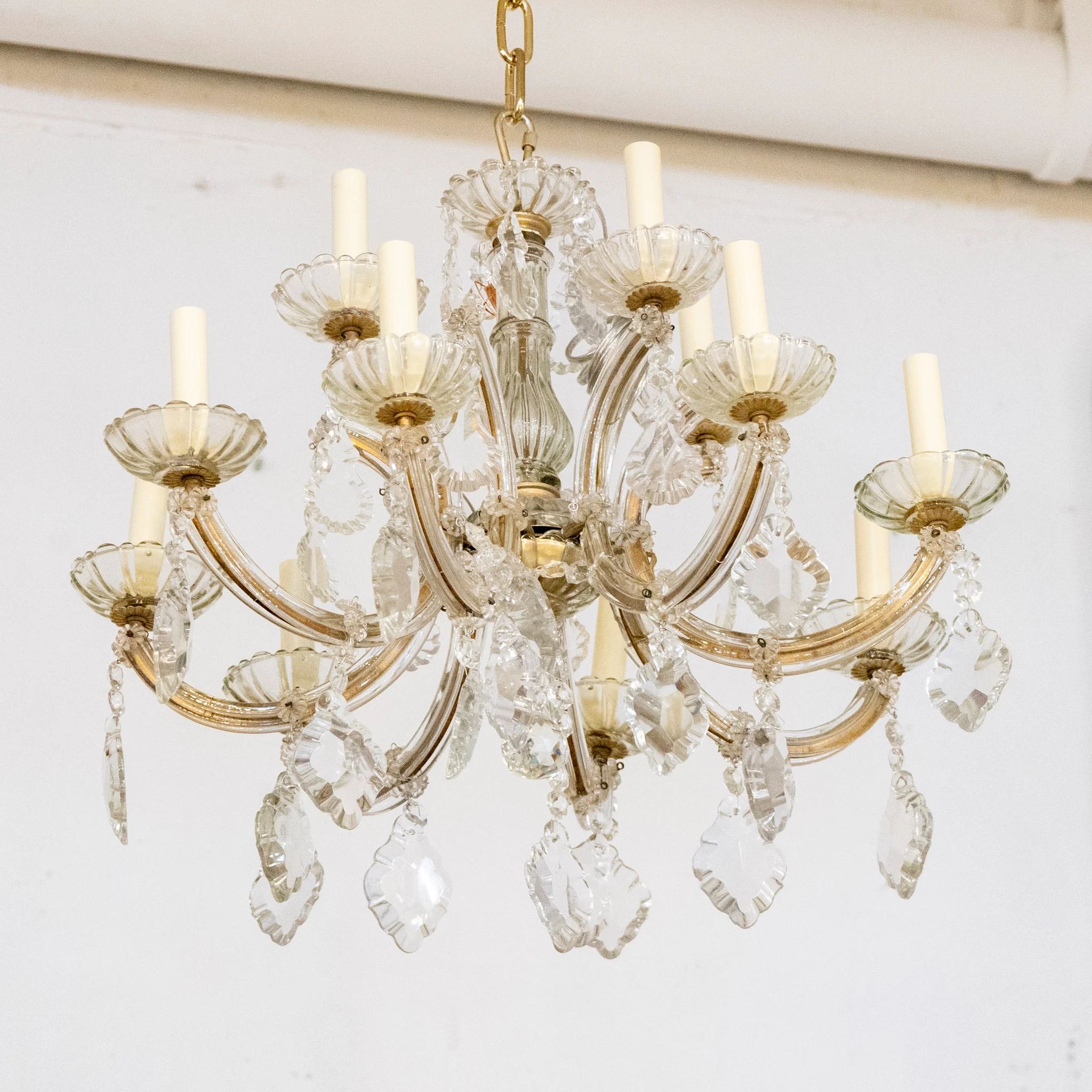 Petite Maria Theresa Crystal Chandelier – Brass & Glass Frame with Crystal Drops - Image 4