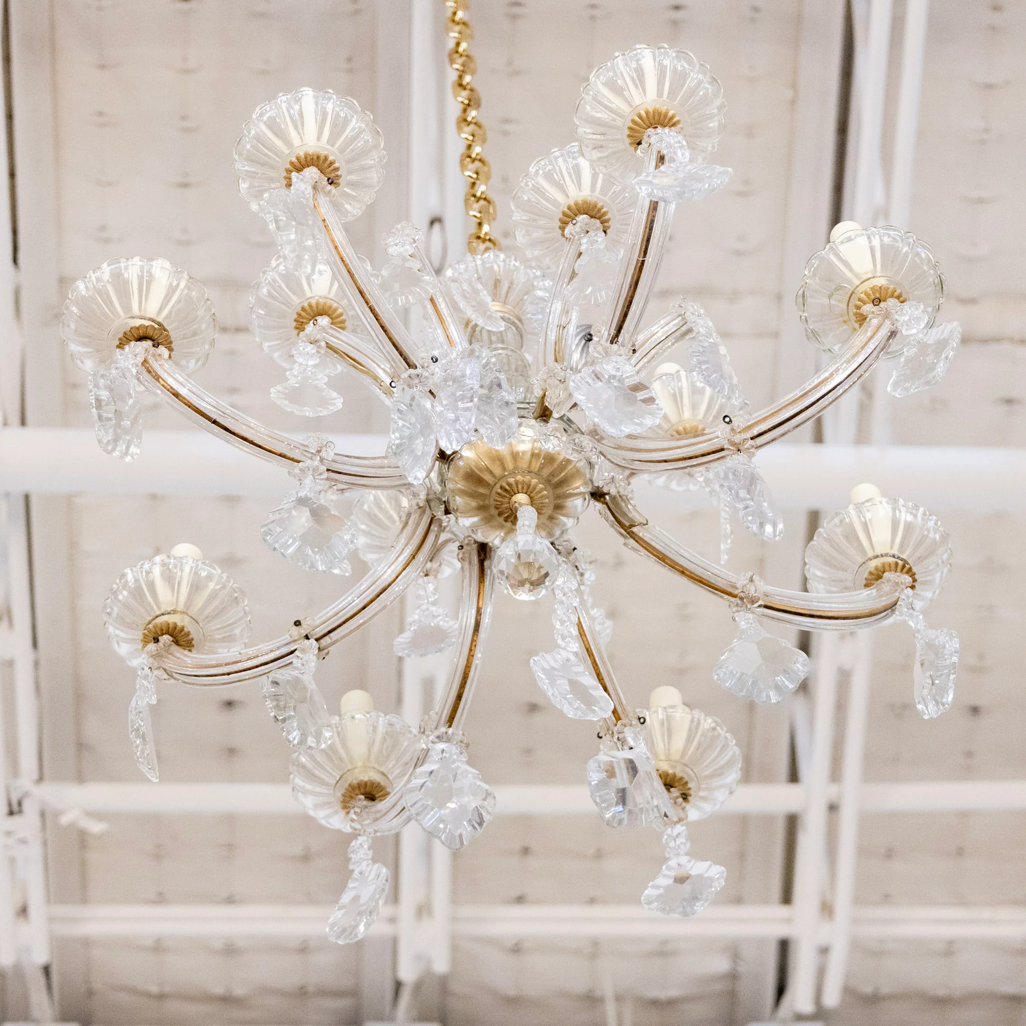 Petite Maria Theresa Crystal Chandelier – Brass & Glass Frame with Crystal Drops - Image 5
