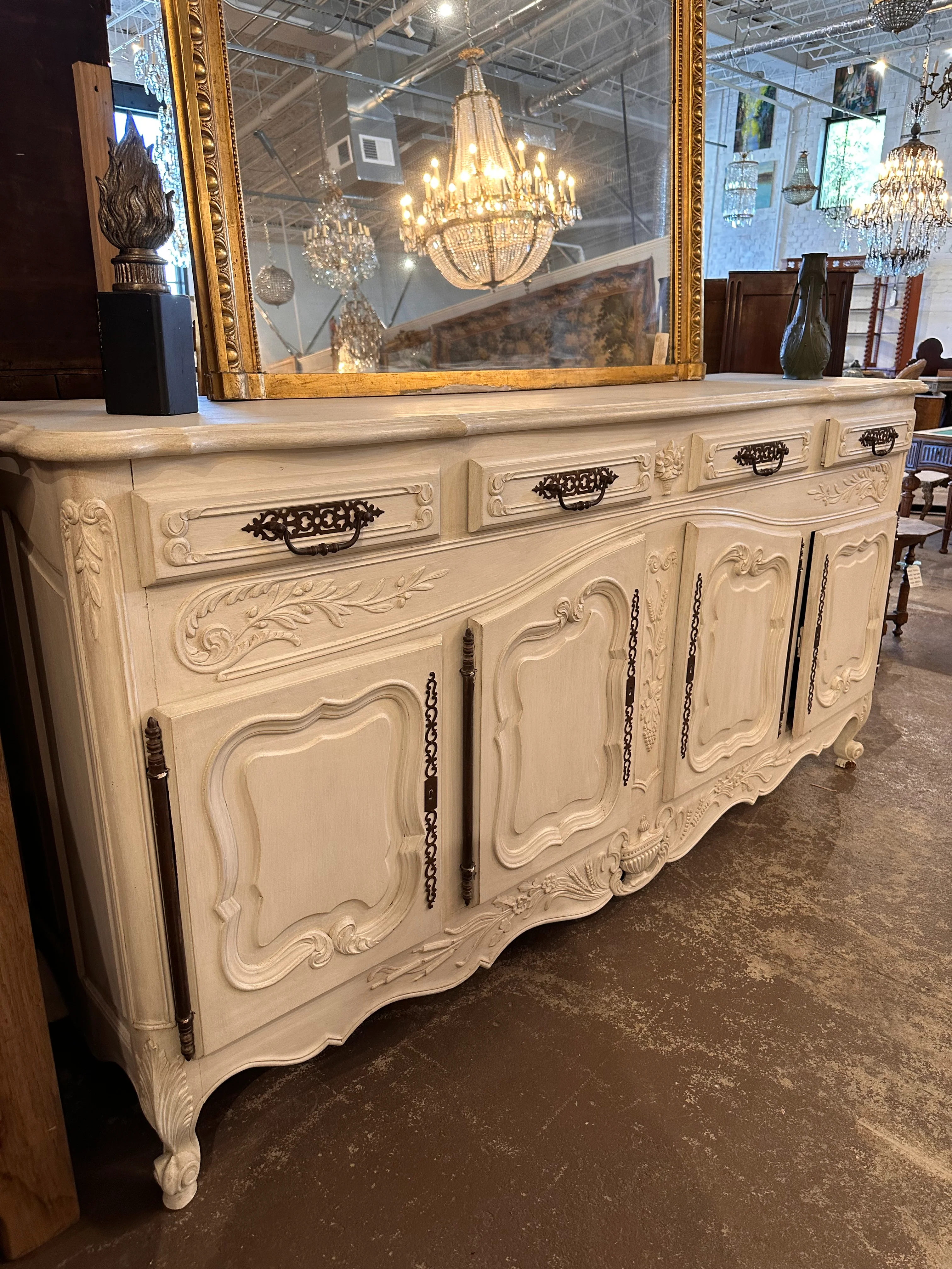 French Country White Sideboard - Image 4