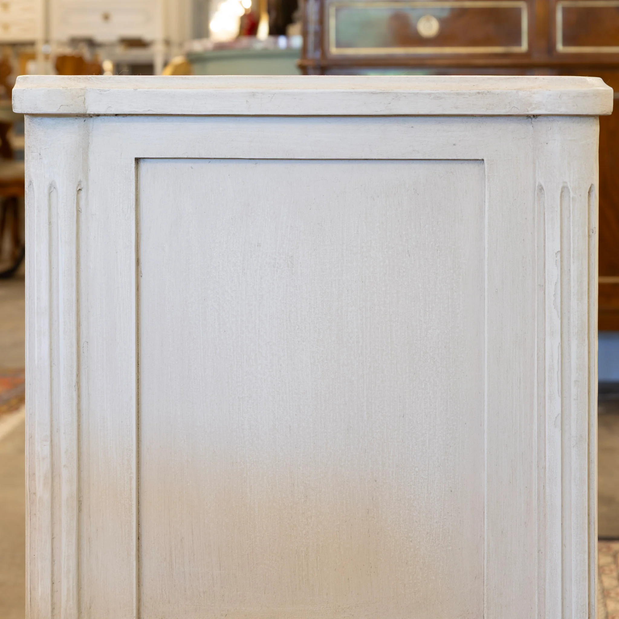 Swedish 2-Drawer Nightstand – Beaded Trim & Rounded Corners in Antique White - Image 4