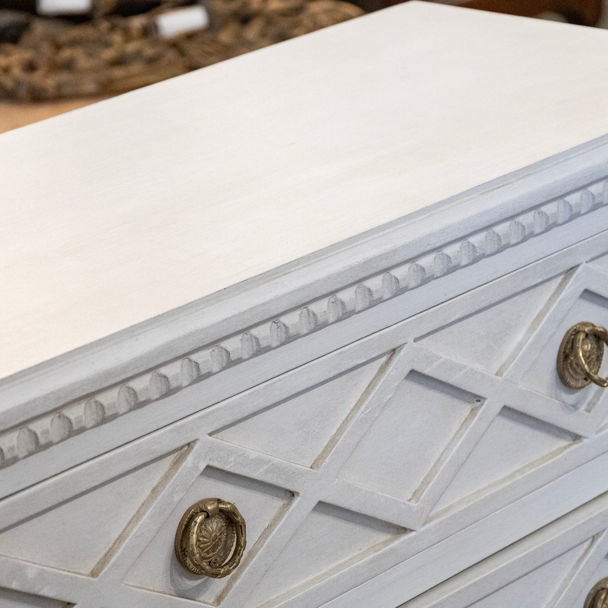 Swedish 3-Drawer Chest – Diamond Trim in Dove White - Image 7