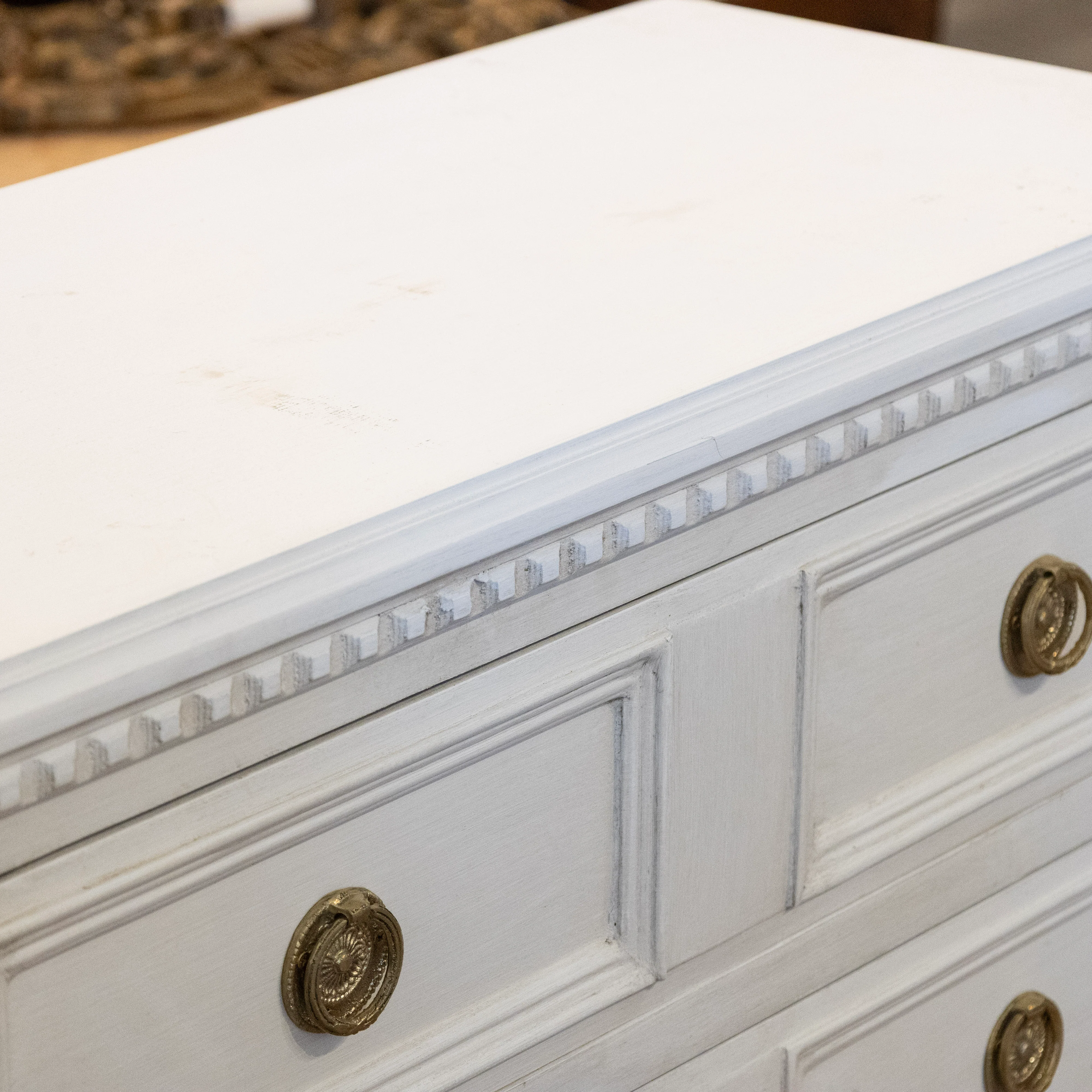 Swedish 3-Drawer Chest – Raised Panel Drawers & Fluted Legs in Dove White - Image 5