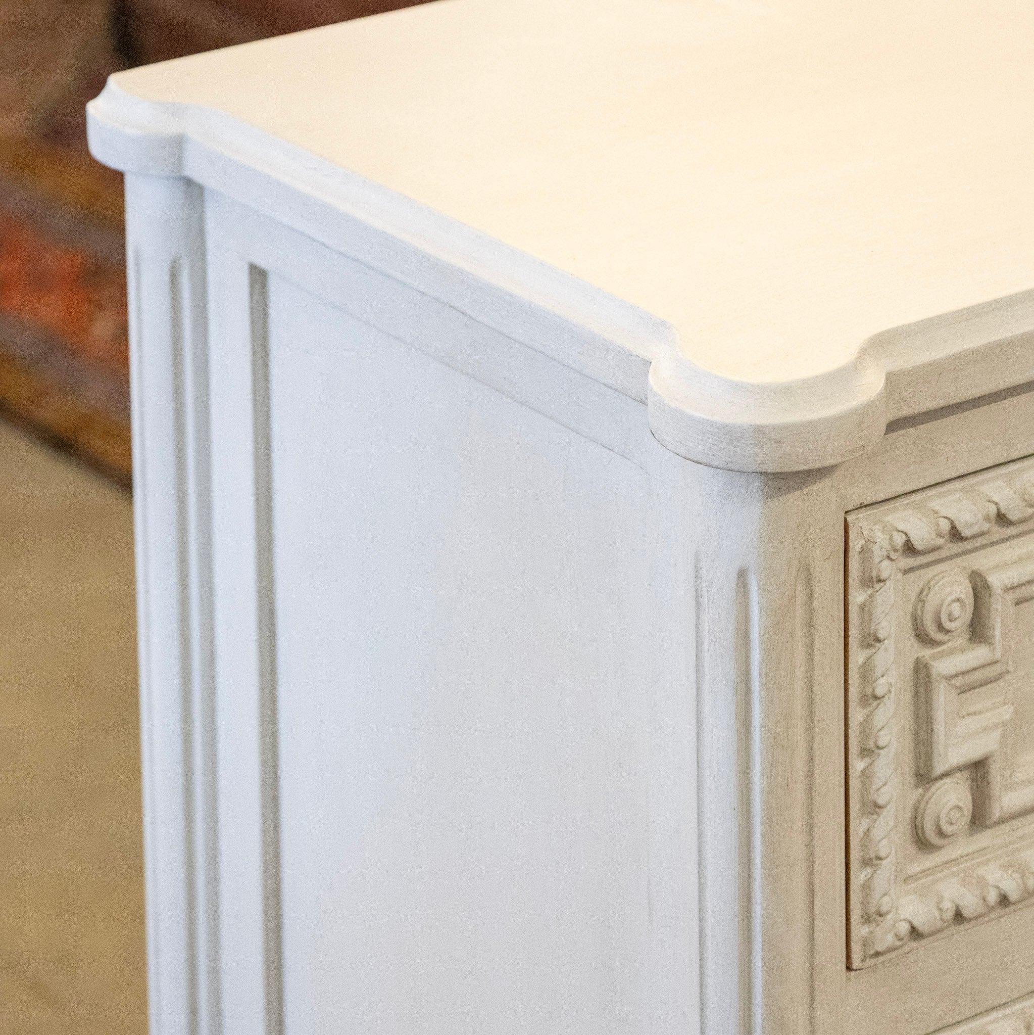 Swedish 3-Drawer Chest – Rope Trim & Ballerina Legs in Dove White - Image 6