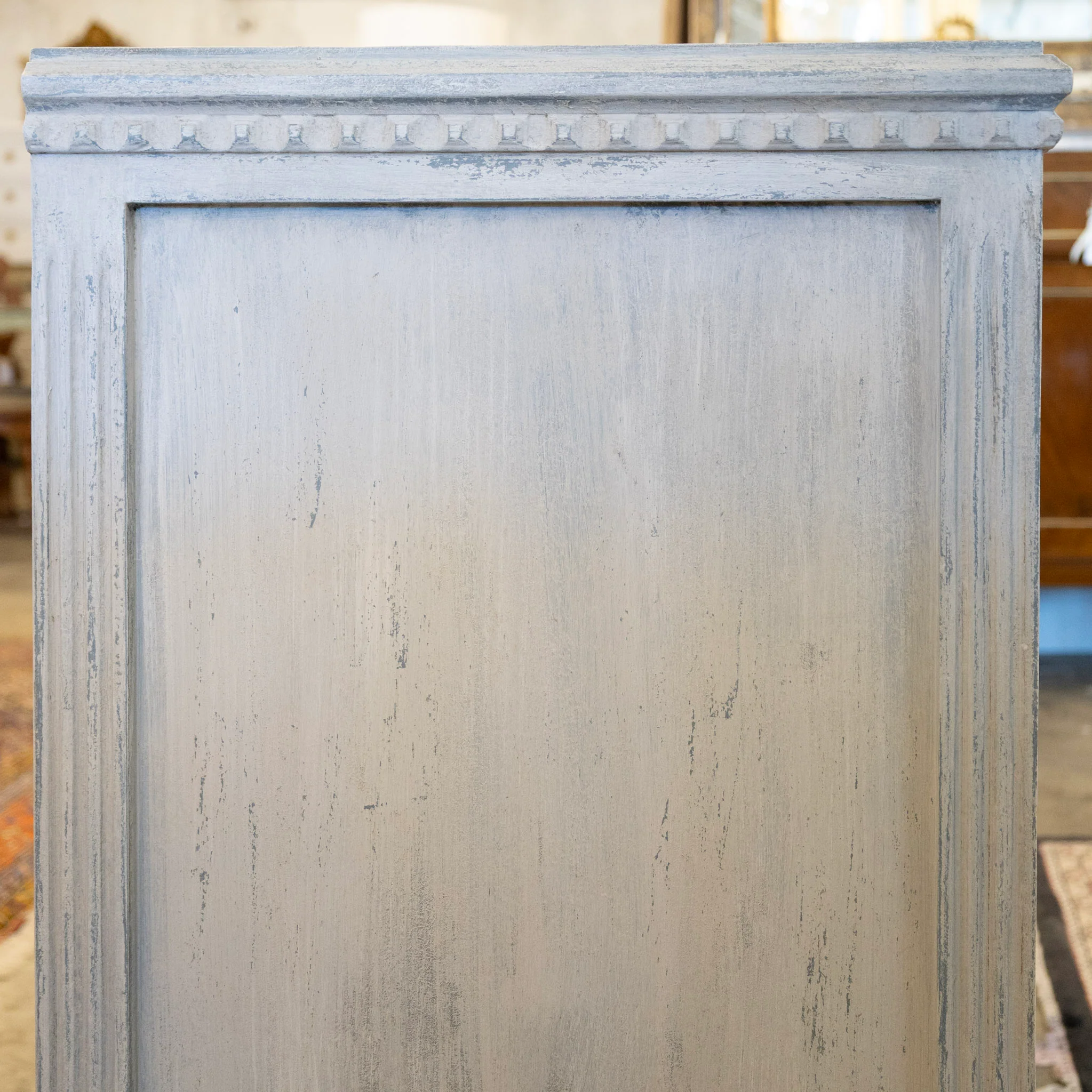 Swedish 3-Drawer Chest – Distressed Grey Finish & Beaded Drawer Trim - Image 4