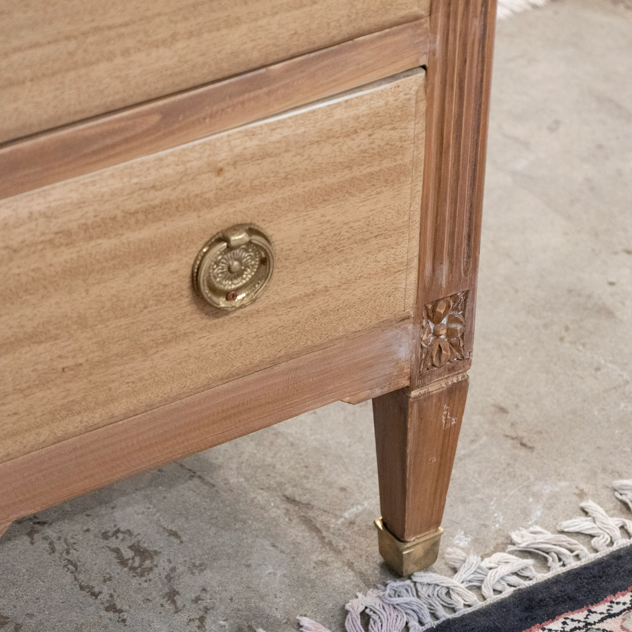Swedish 3-Drawer Light Wood Chest with Carved Rosettes - Image 9