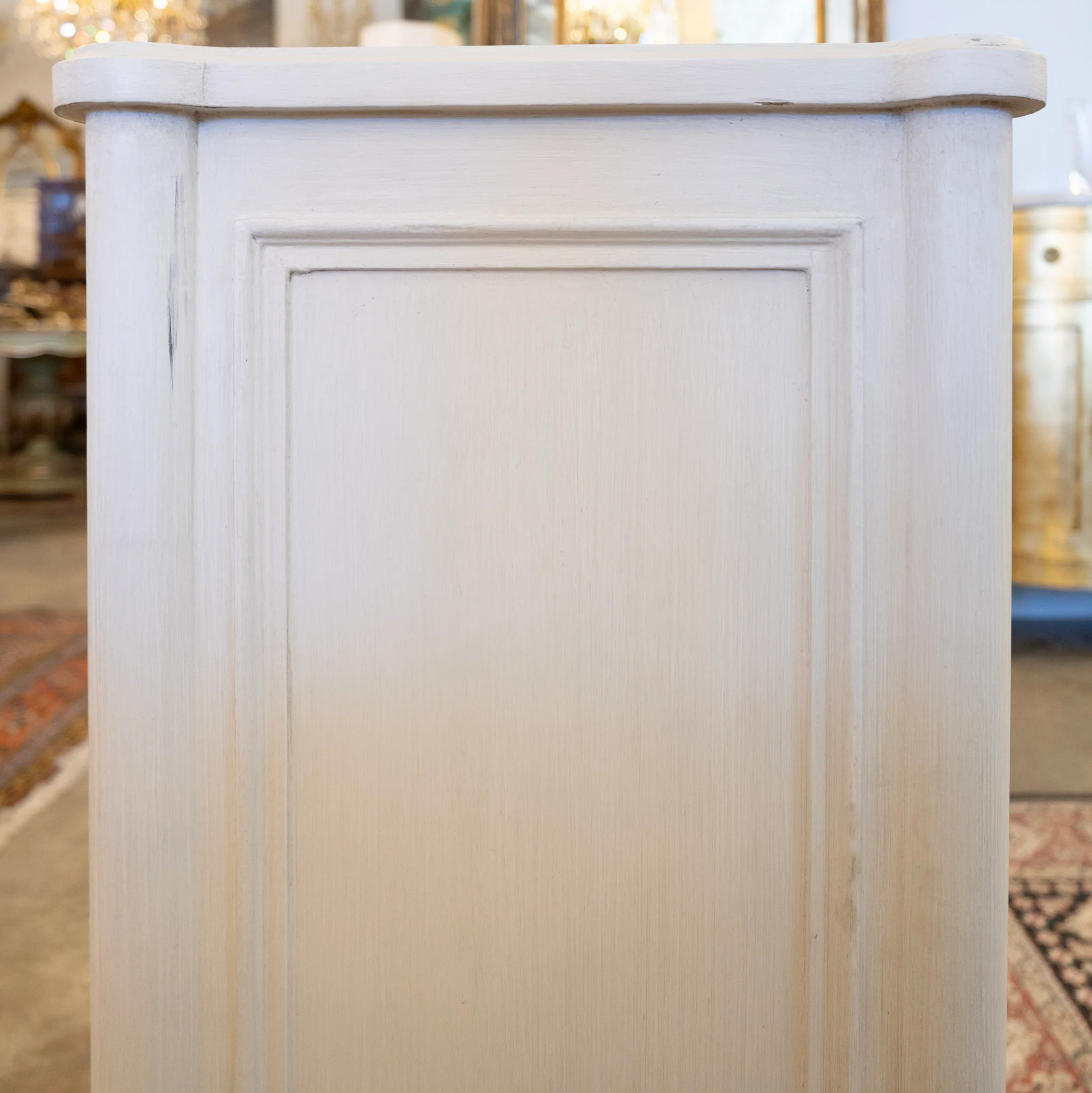 Swedish 3 Drawer Nightstand with Rounded Corners in White - Image 4