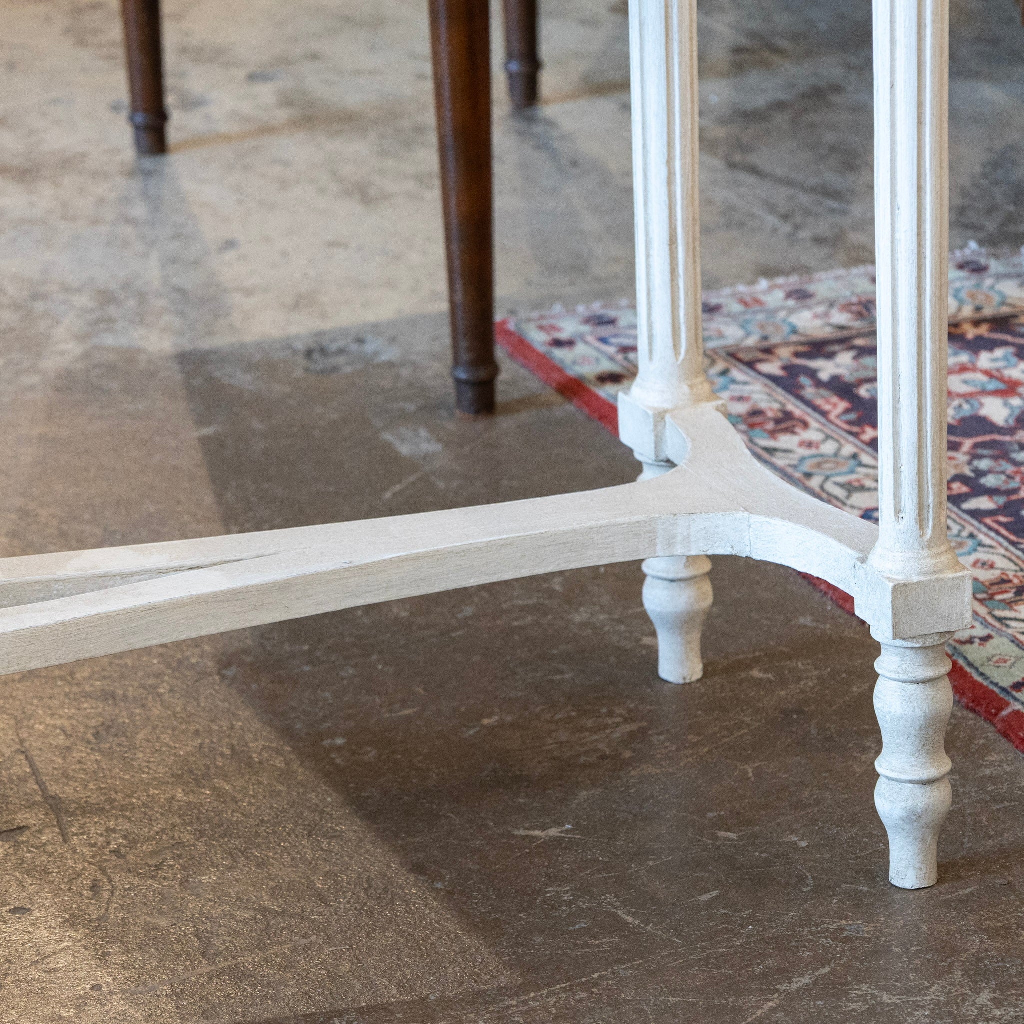 Swedish Carved Console Table – Antique White Finish - Image 7