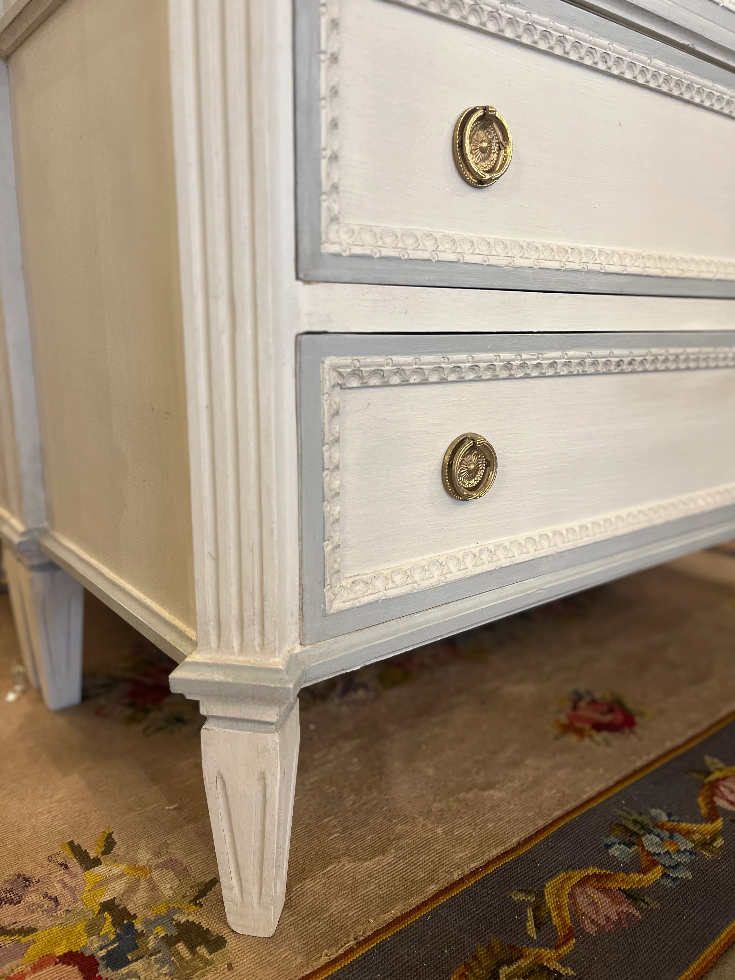 Swedish Chest with Canted Corner and Beaded Trim - Image 3