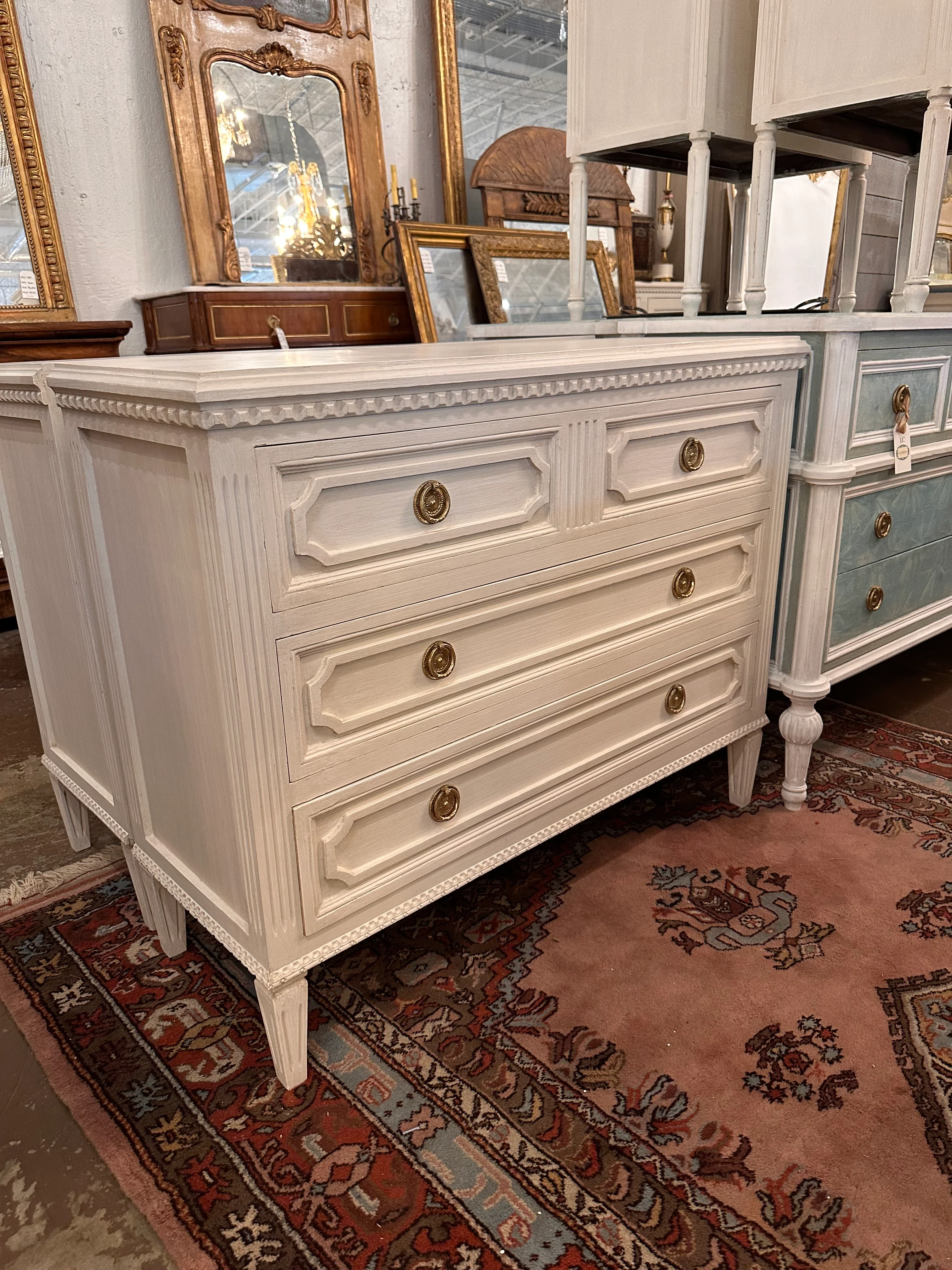 Swedish Chest with Open Trim and Fluting - Image 2