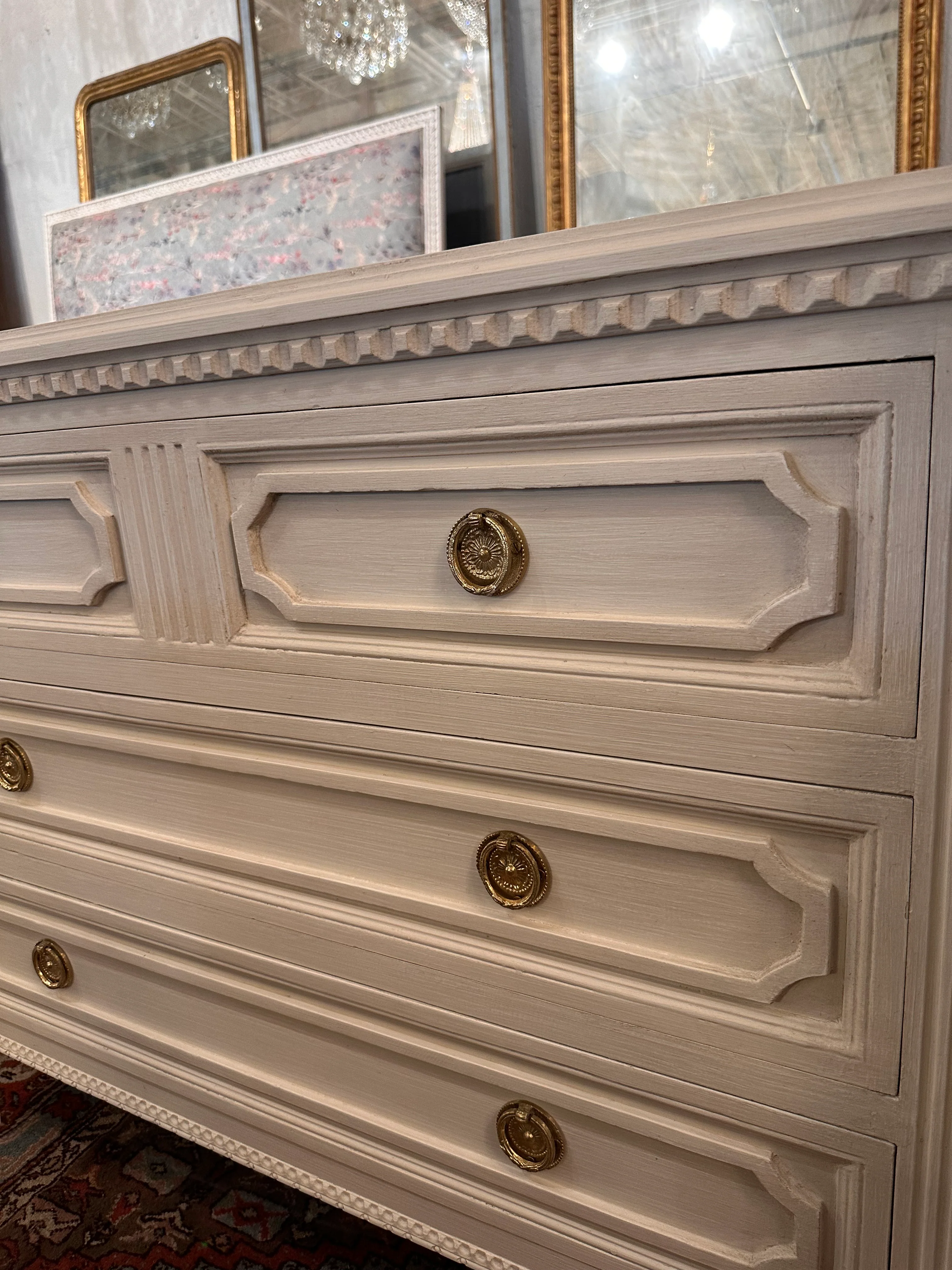 Swedish Chest with Open Trim and Fluting - Image 3