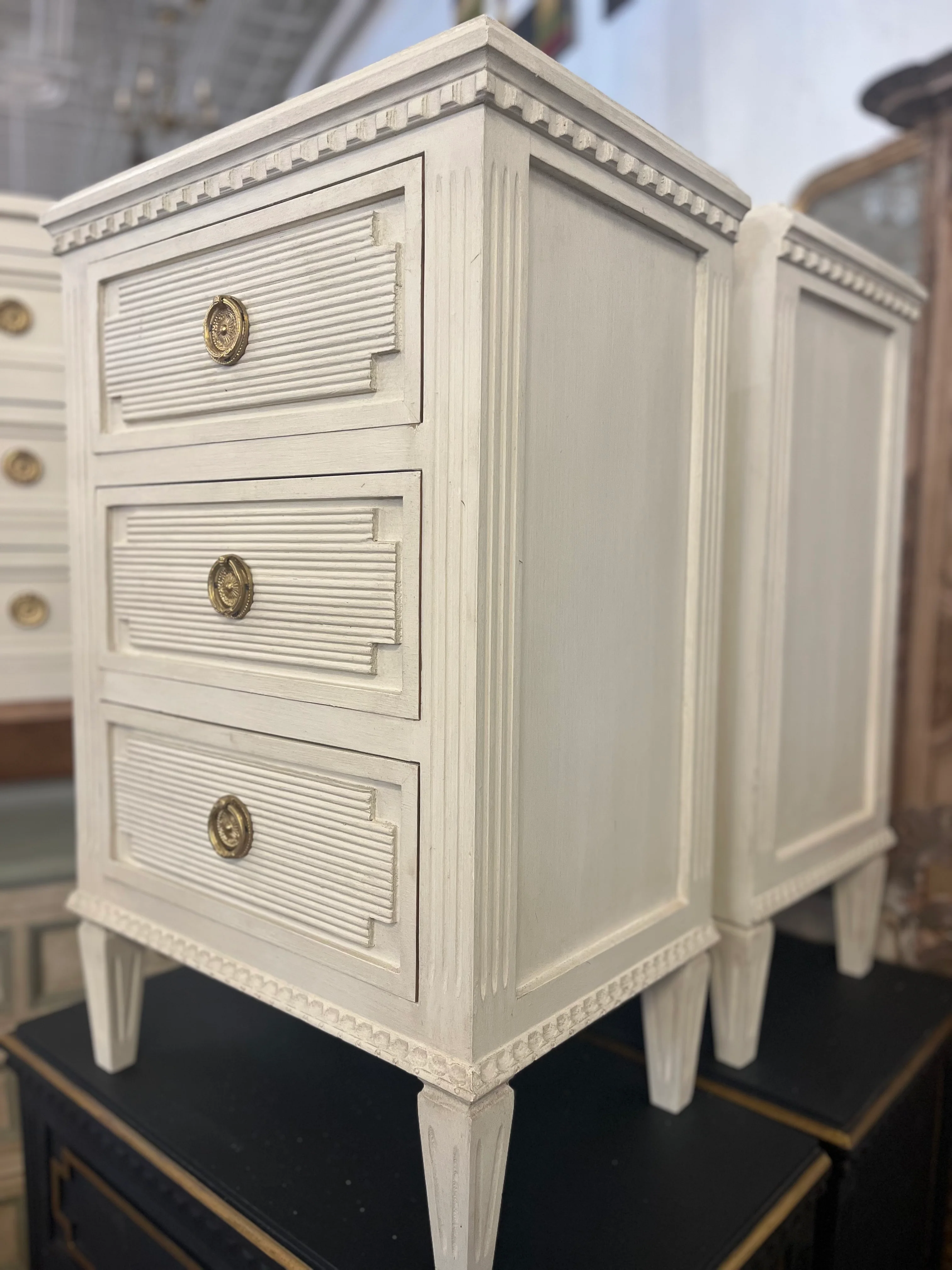 Swedish Nightstand with Reeded Detailing - Image 2