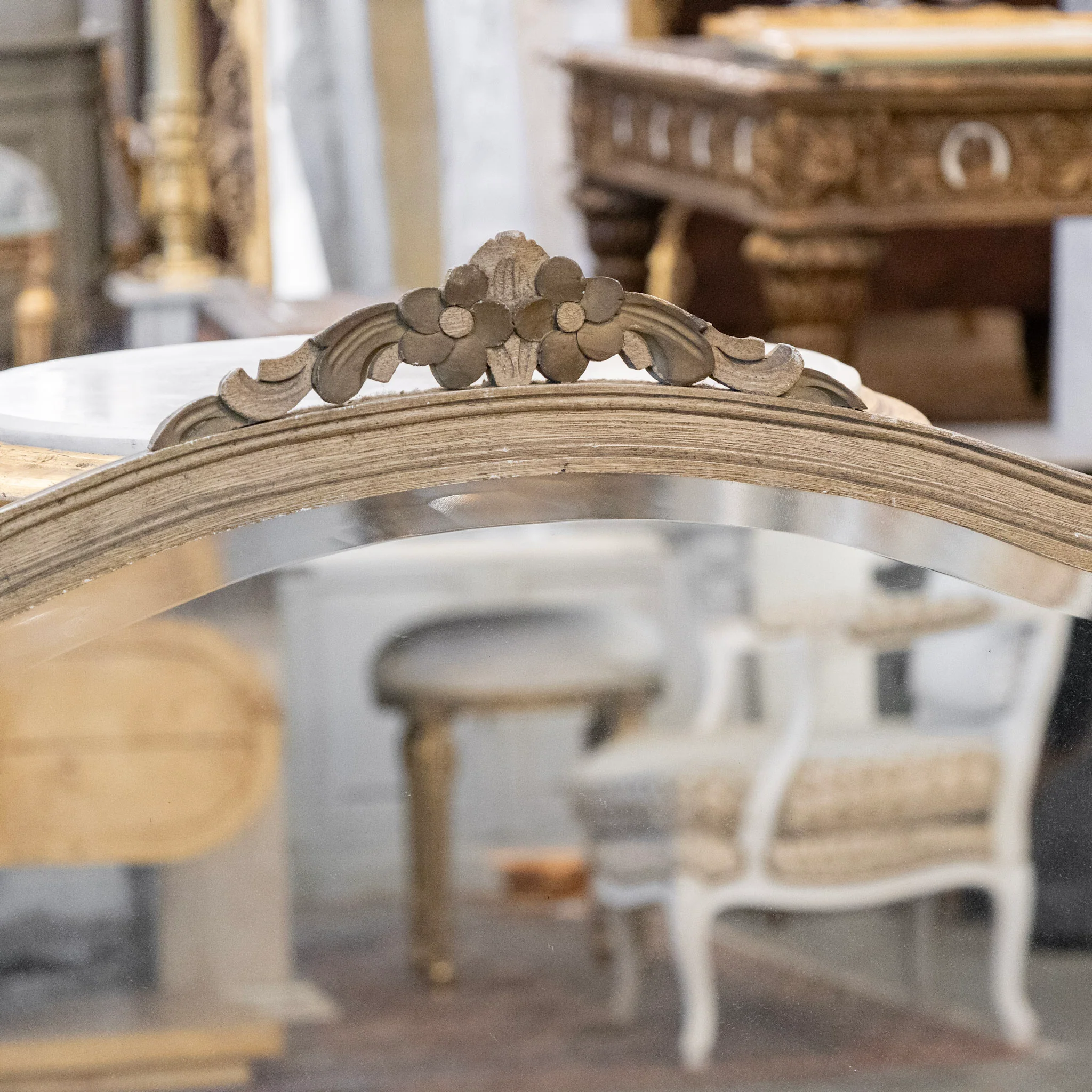 Swedish Mirror with Floral Carvings - Image 4