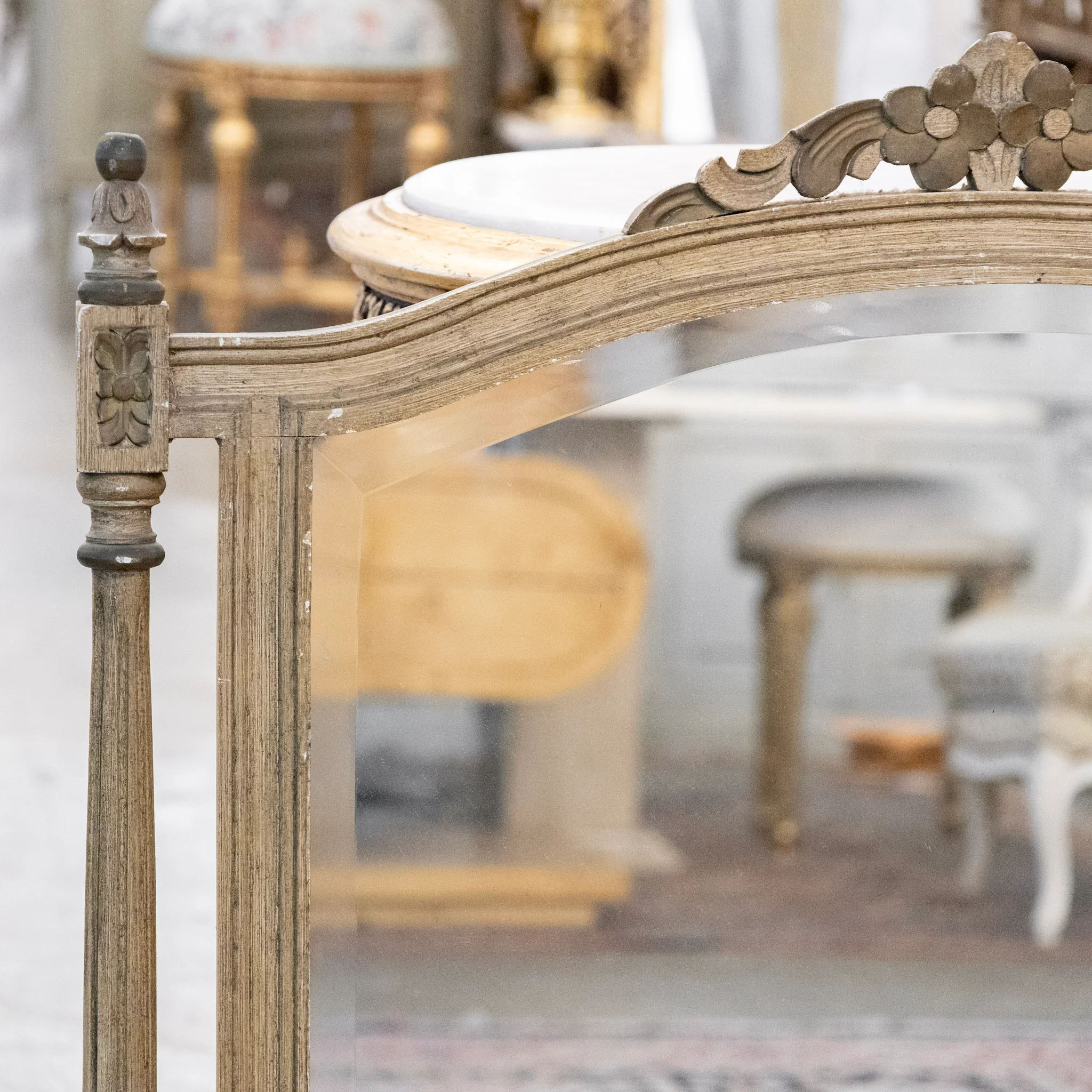 Swedish Mirror with Floral Carvings - Image 5