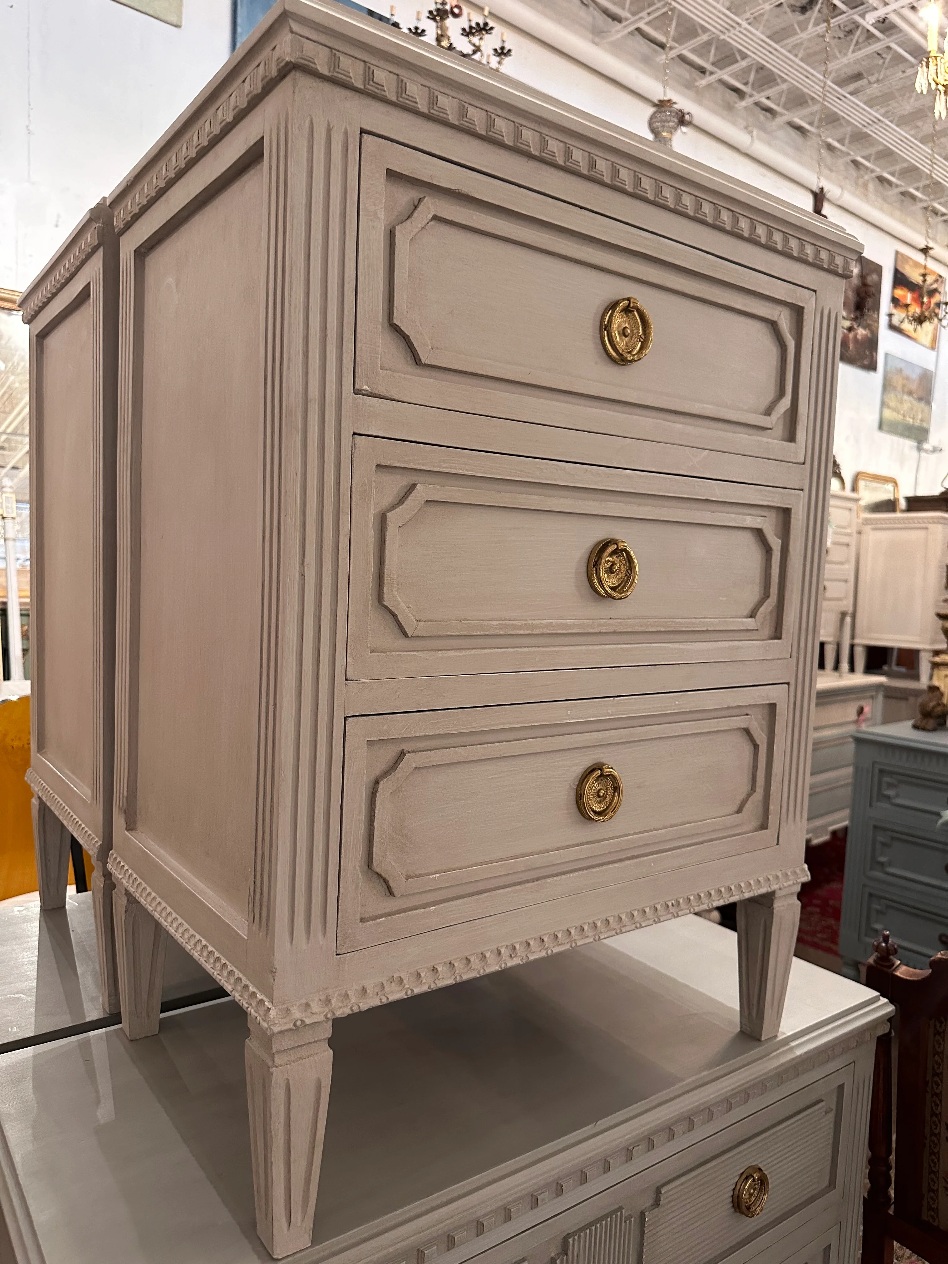 Swedish Nightstand in Natural Warm Gray - Image 2