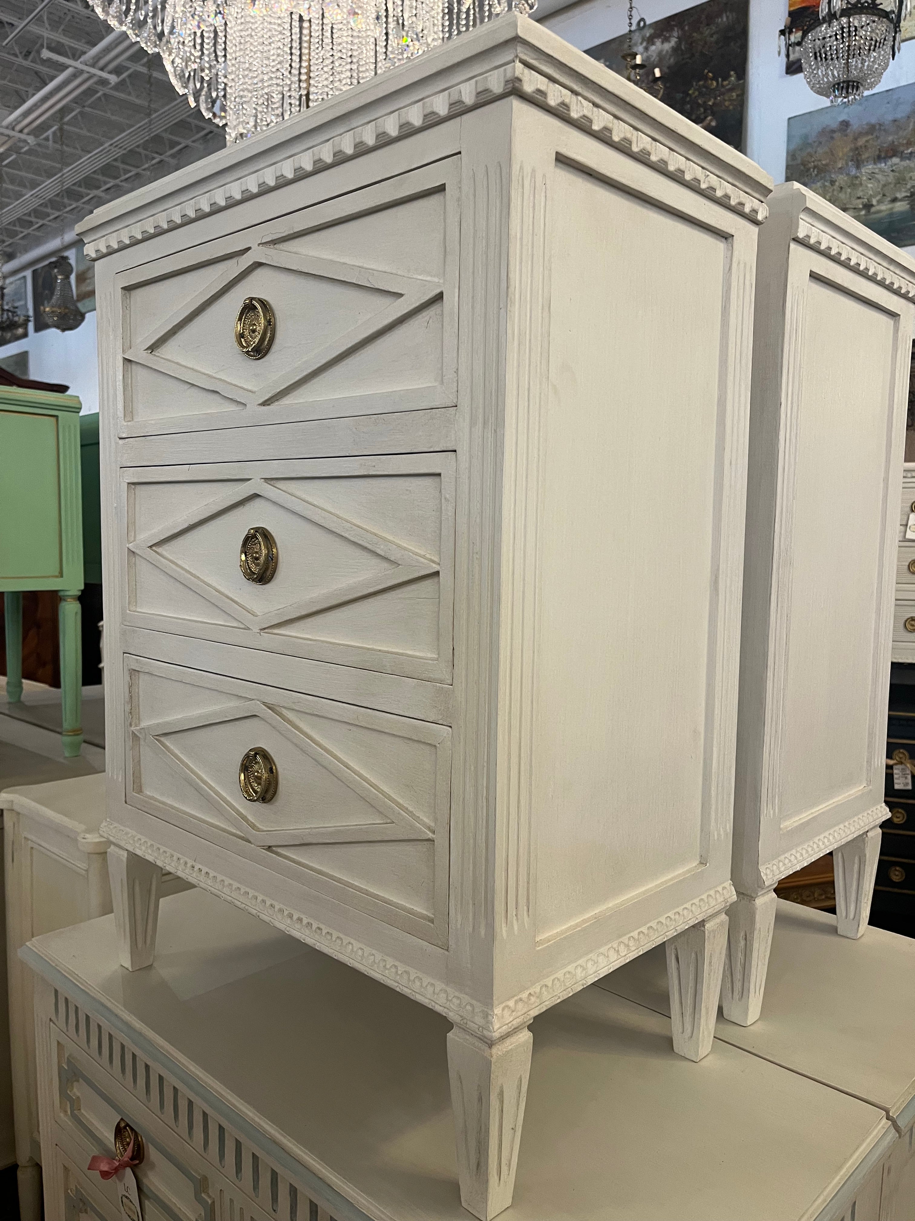 Swedish Nightstand with Diamond Trims - Image 2