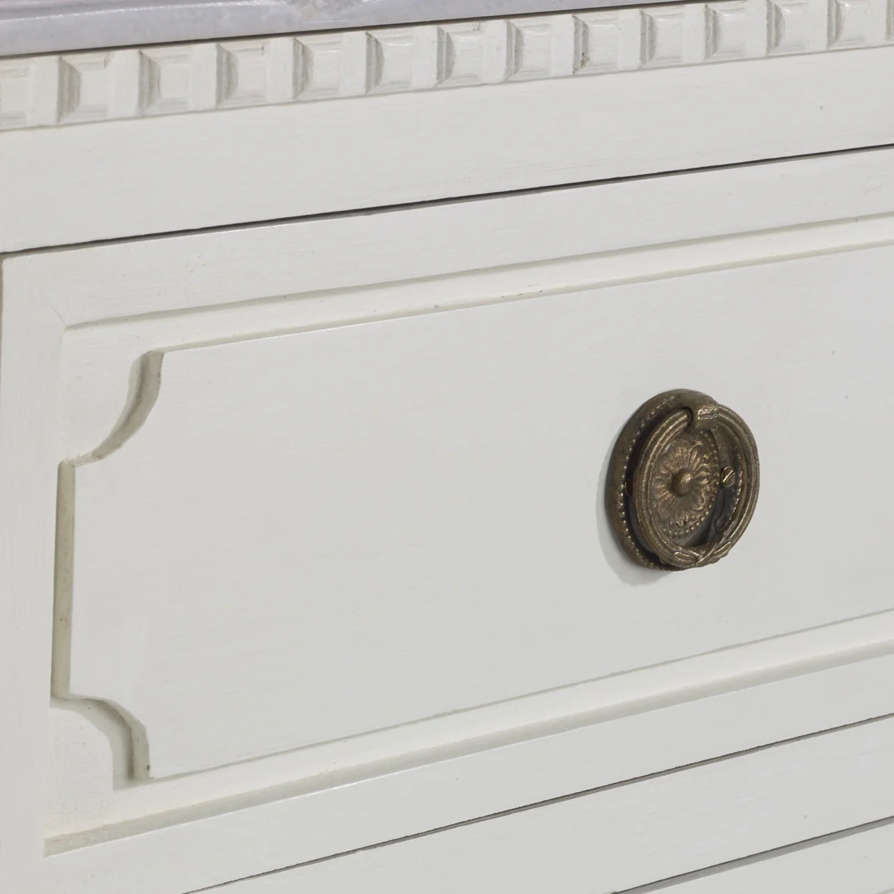 Swedish Nightstand with White Carrara Marble Top - Image 3