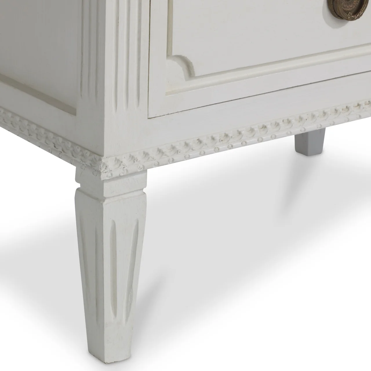 Swedish Nightstand with White Carrara Marble Top - Image 5