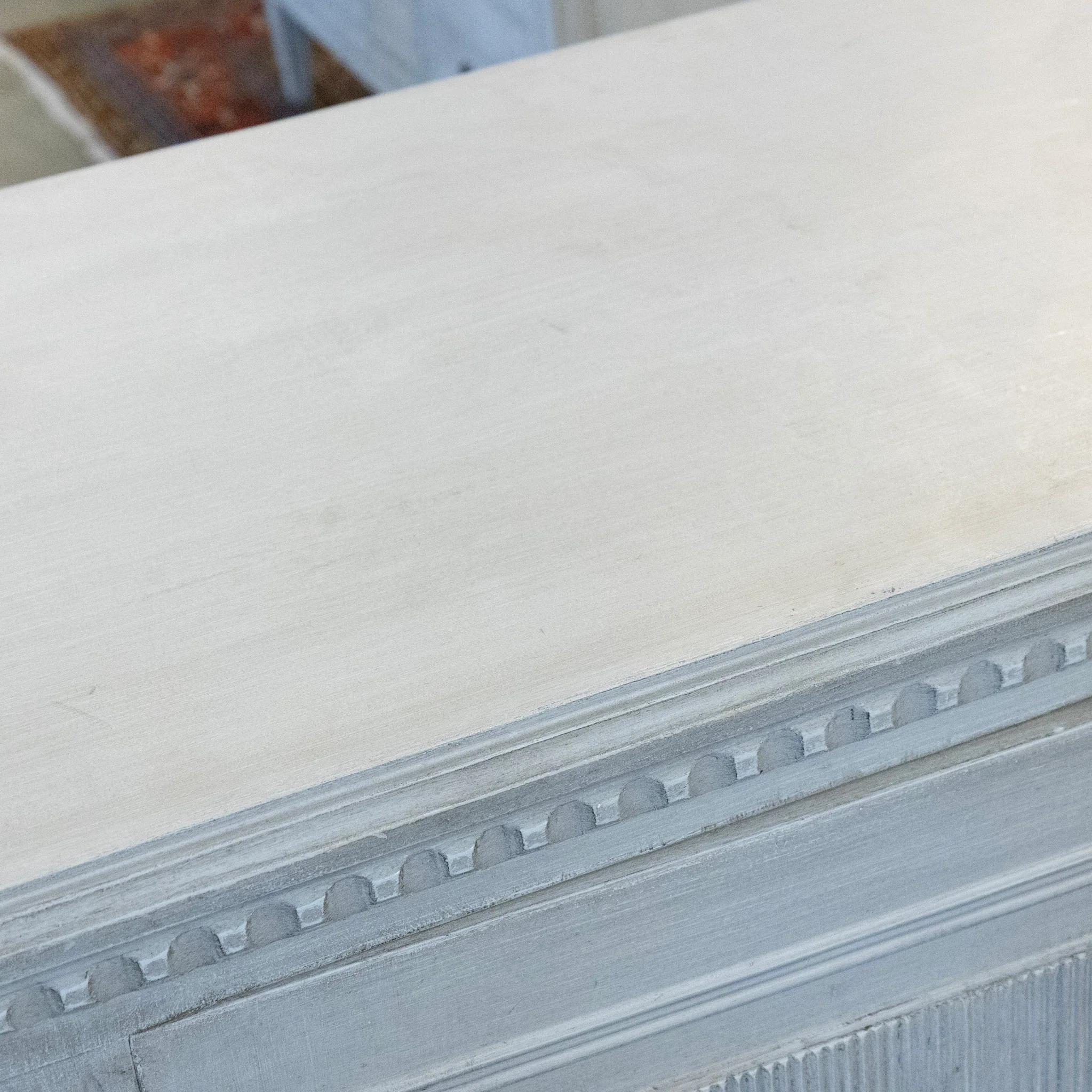 Swedish Painted Sideboard – Reeded Panels & Brass Hardware in French Grey - Image 8