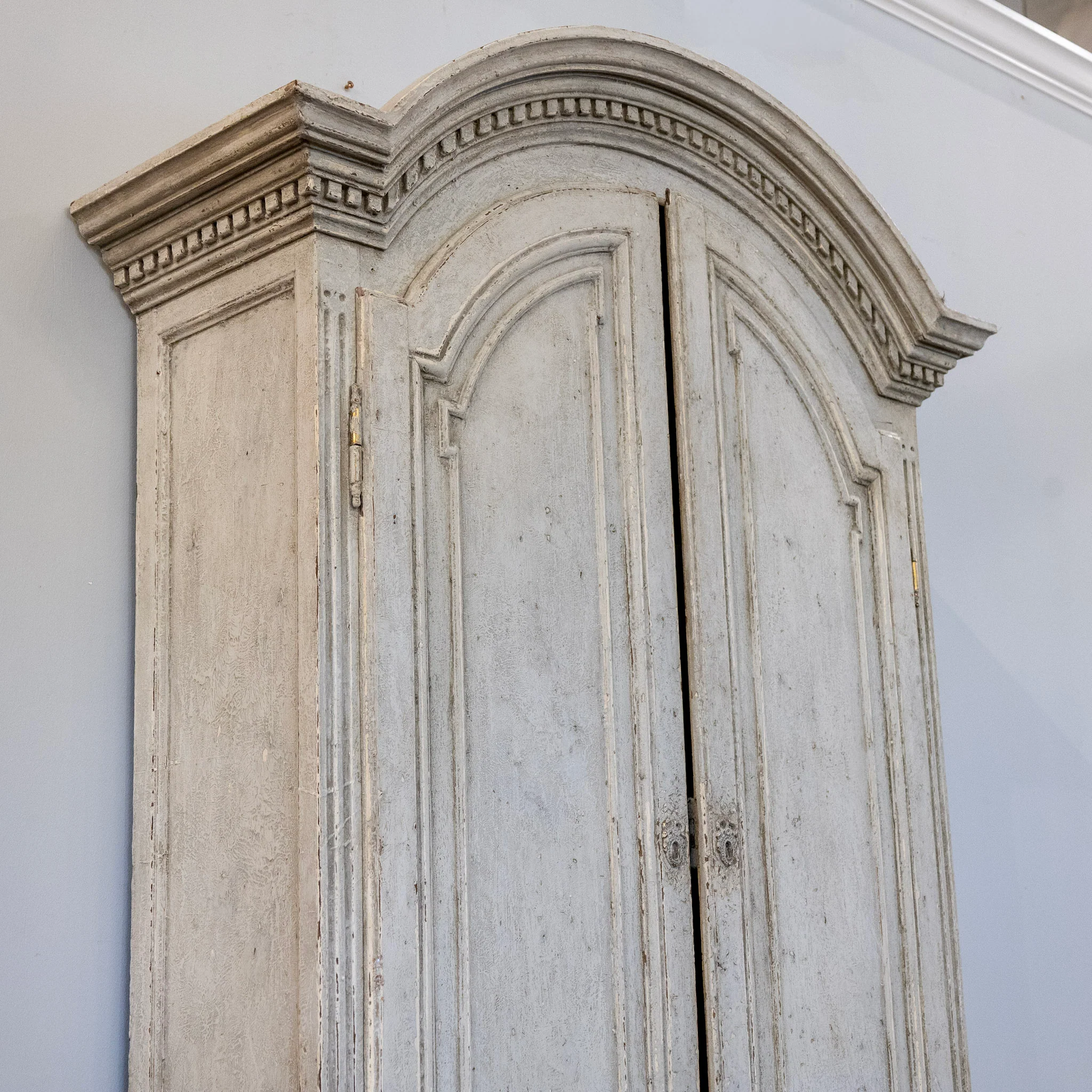 Pair of Swedish Tall Painted Cabinets – Distressed Grey Finish - Image 10