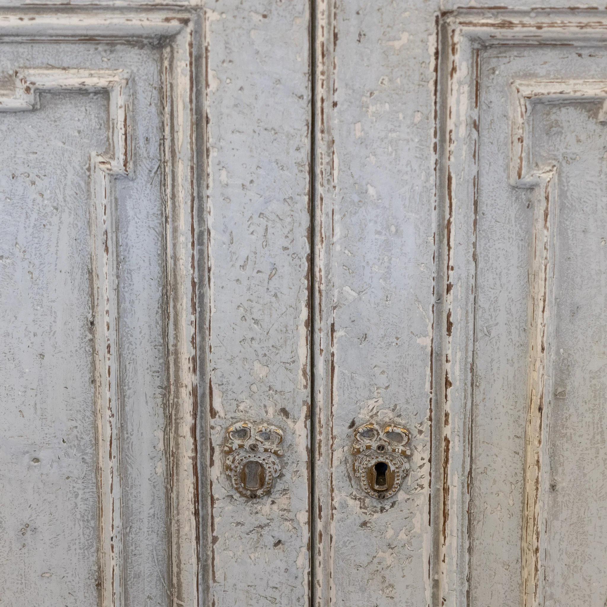 Pair of Swedish Tall Painted Cabinets – Distressed Grey Finish - Image 13