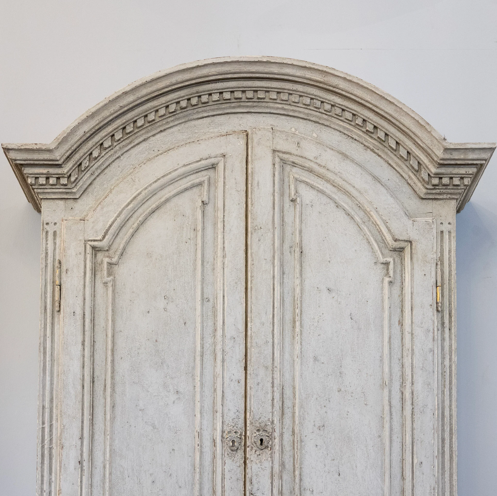 Pair of Swedish Tall Painted Cabinets – Distressed Grey Finish - Image 6