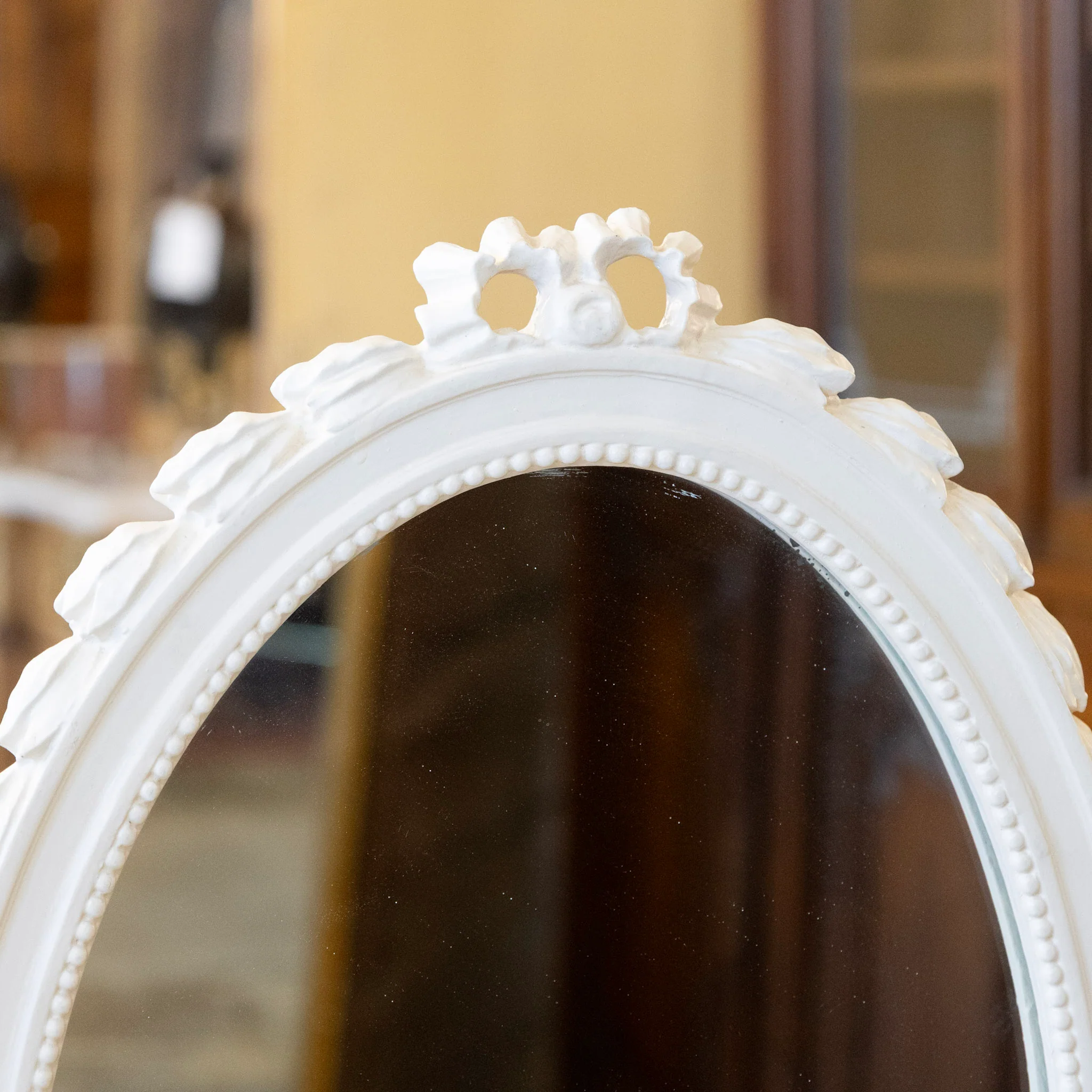 Swedish White Vanity – Oval Mirror & Cane Panels - Image 9