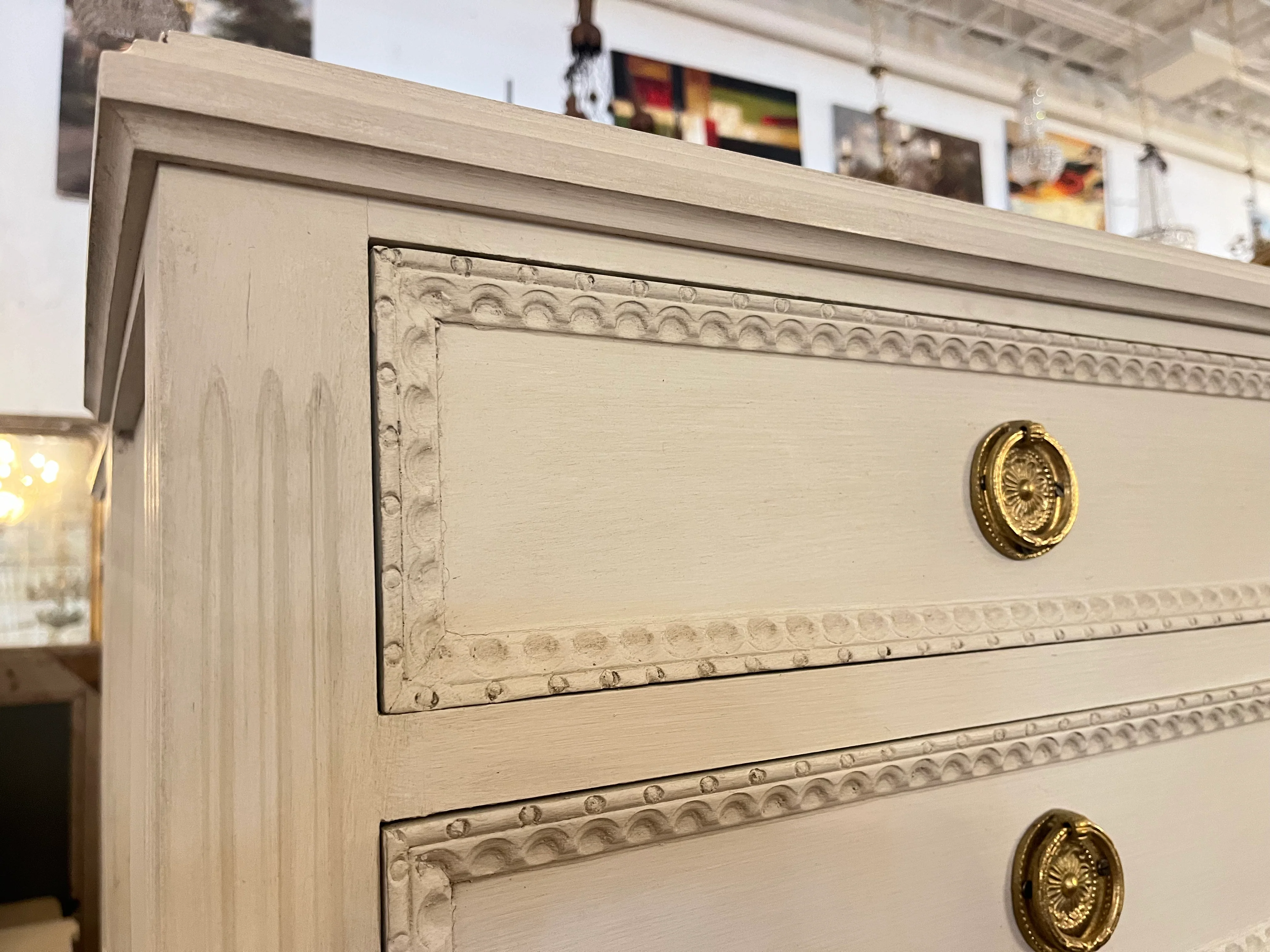 Tall Beaded Trim Swedish Nightstand - Image 3