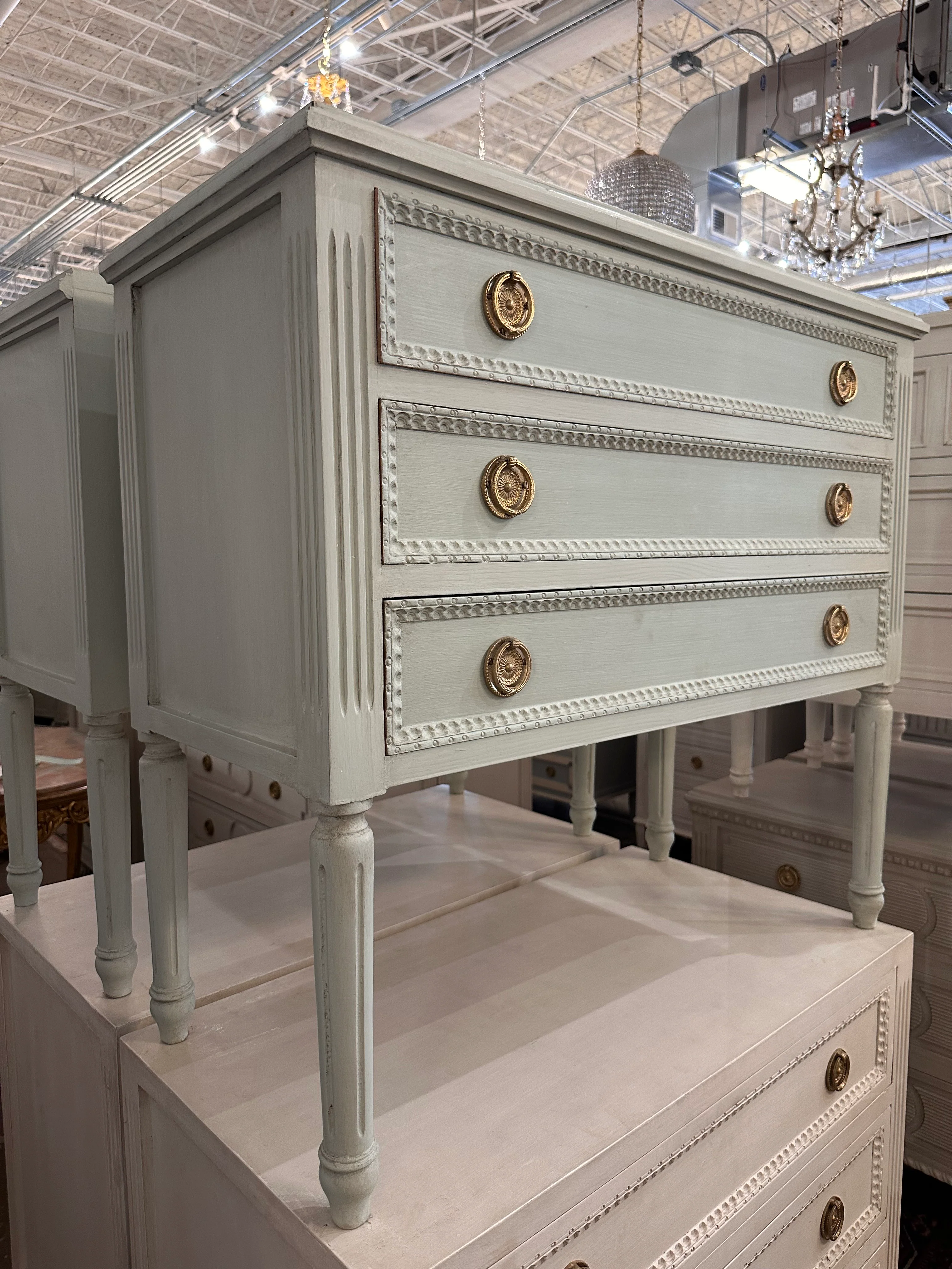 Tall Soft Green Swedish Chest - Image 2