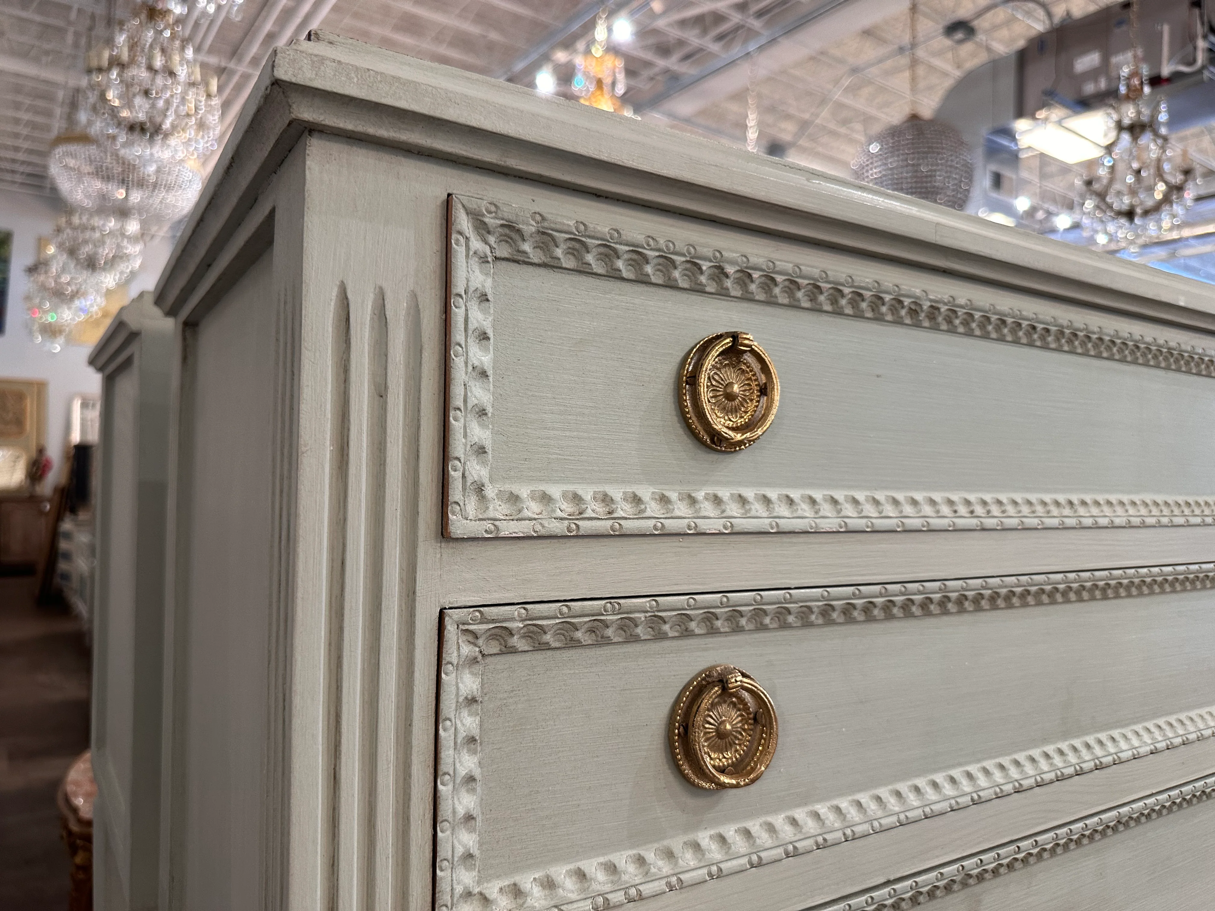 Tall Soft Green Swedish Chest - Image 3
